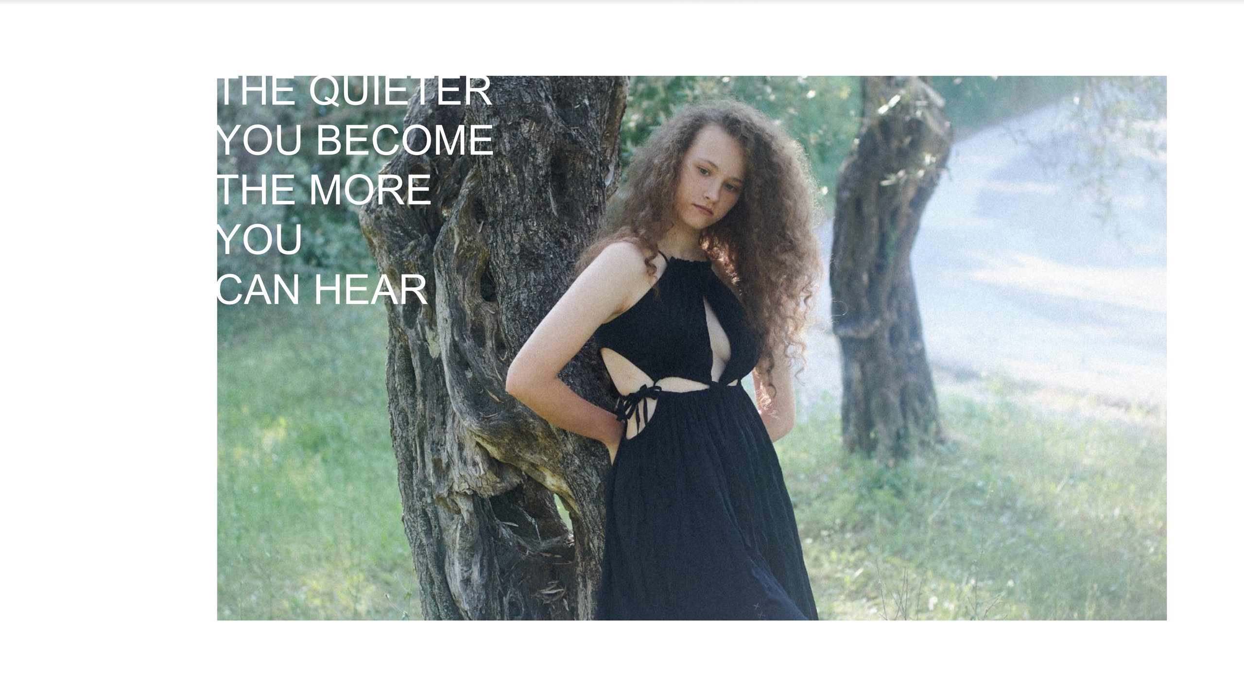 Fashion campaign for a clothing brand, photographed in a forest  in natural light