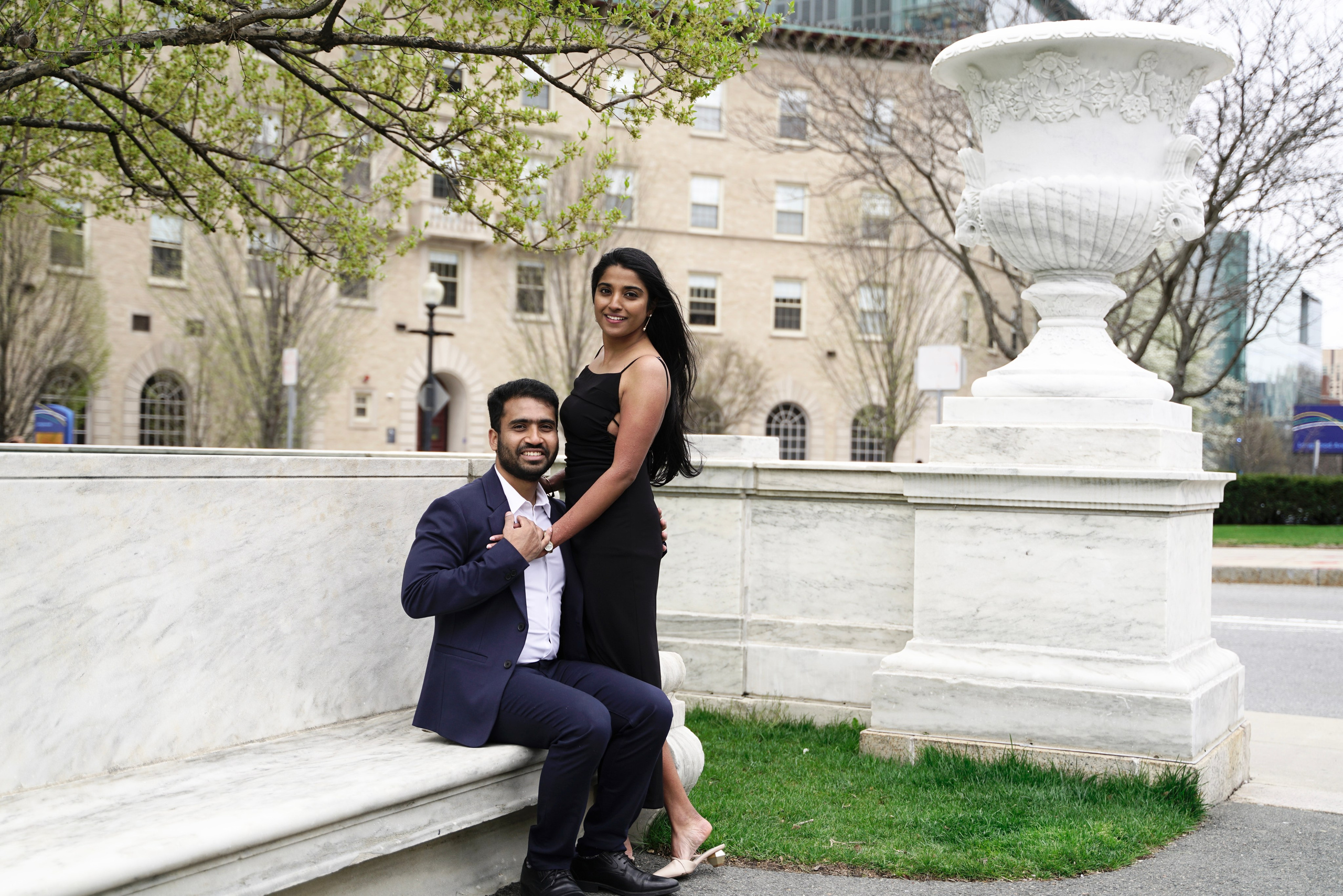 Sarath and Aishwarya at Boston Medical School. Stefanovich Photography | Boston, MA