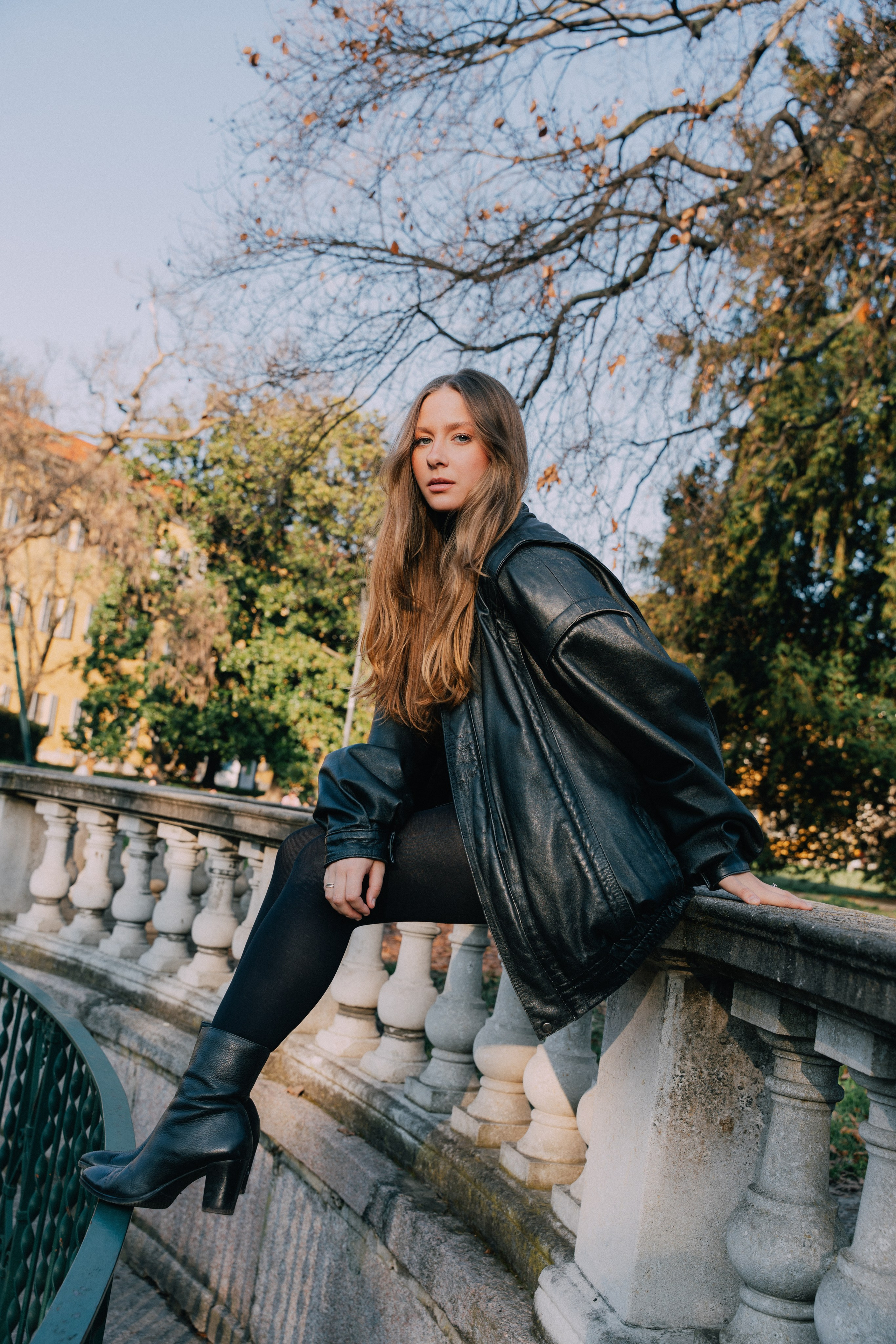 женская фотосессия в парке в Милане