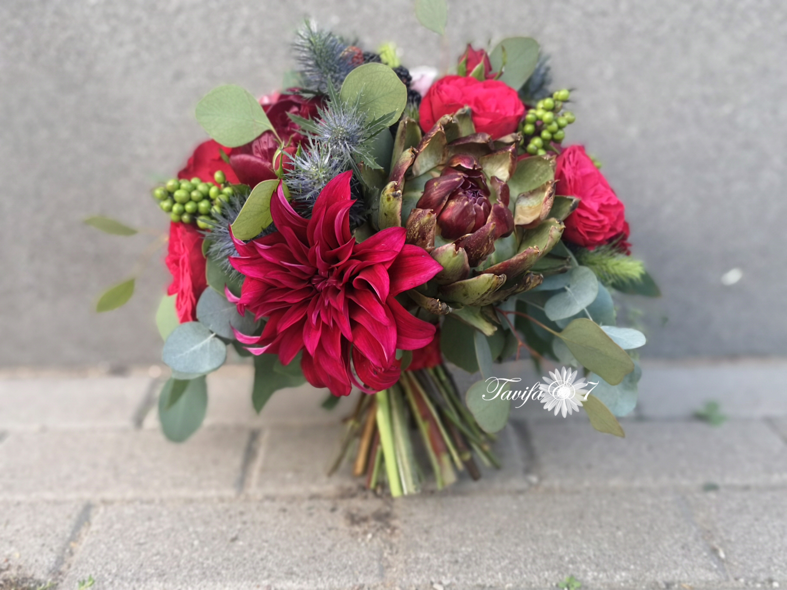 Līgavas pušķi sarkanos toņos. Event design, decoration, floristry, gift, Irina Novika, Riga, Latvia