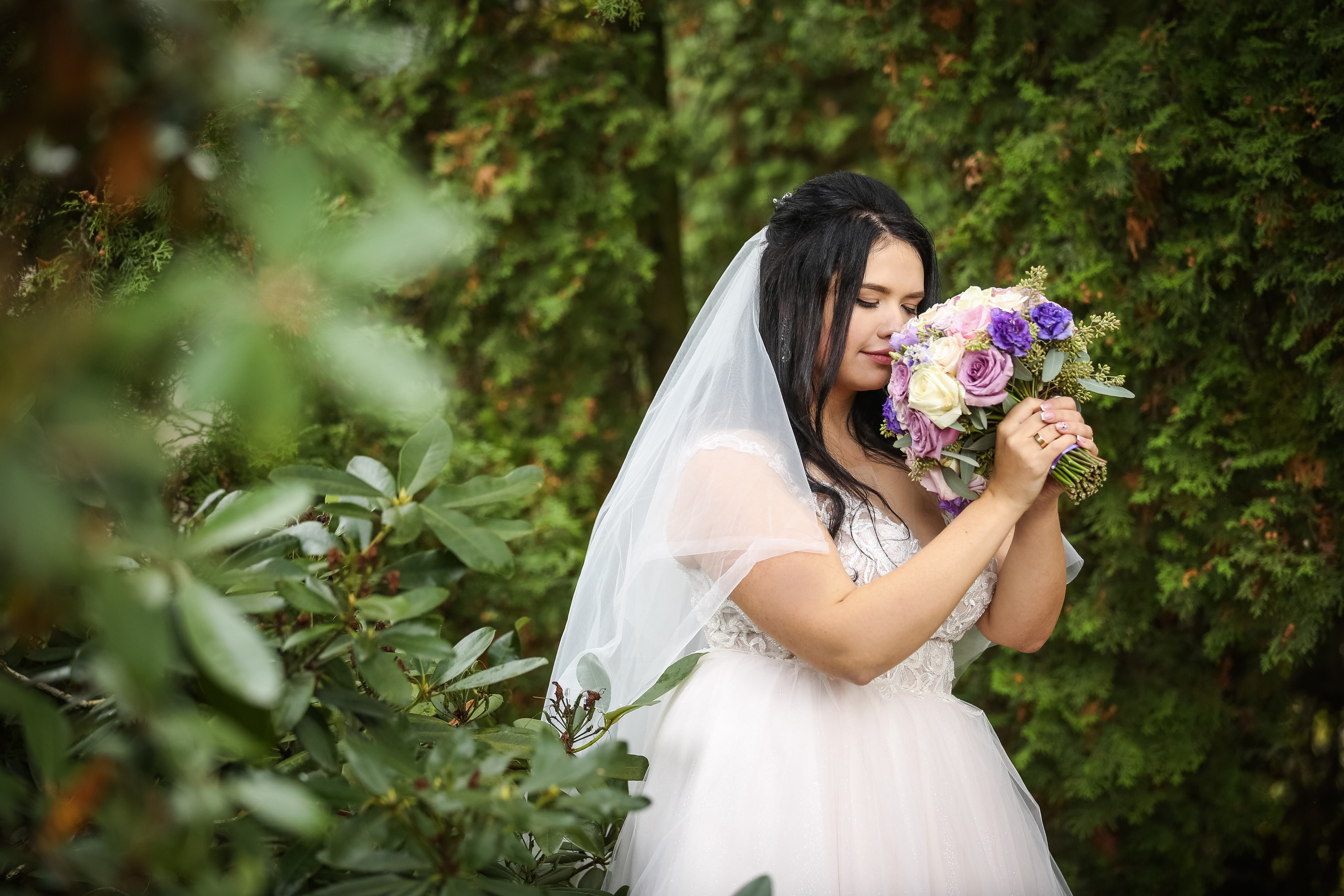 Līgavas pušķis violeta toņos. Event design, decoration, floristry, gift, Irina Novika, Riga, Latvia