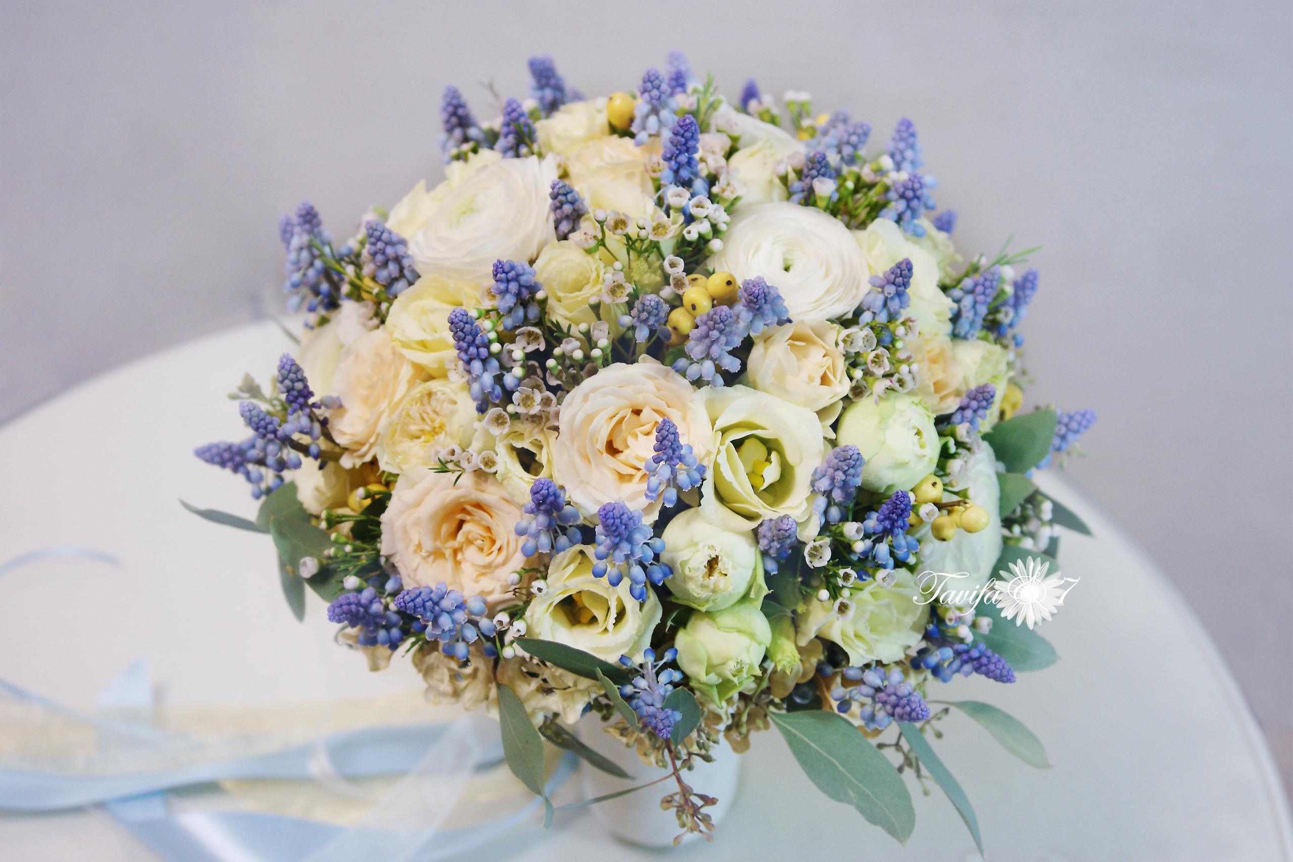 Līgavas pušķi zilos toņos. Event design, decoration, floristry, gift, Irina Novika, Riga, Latvia