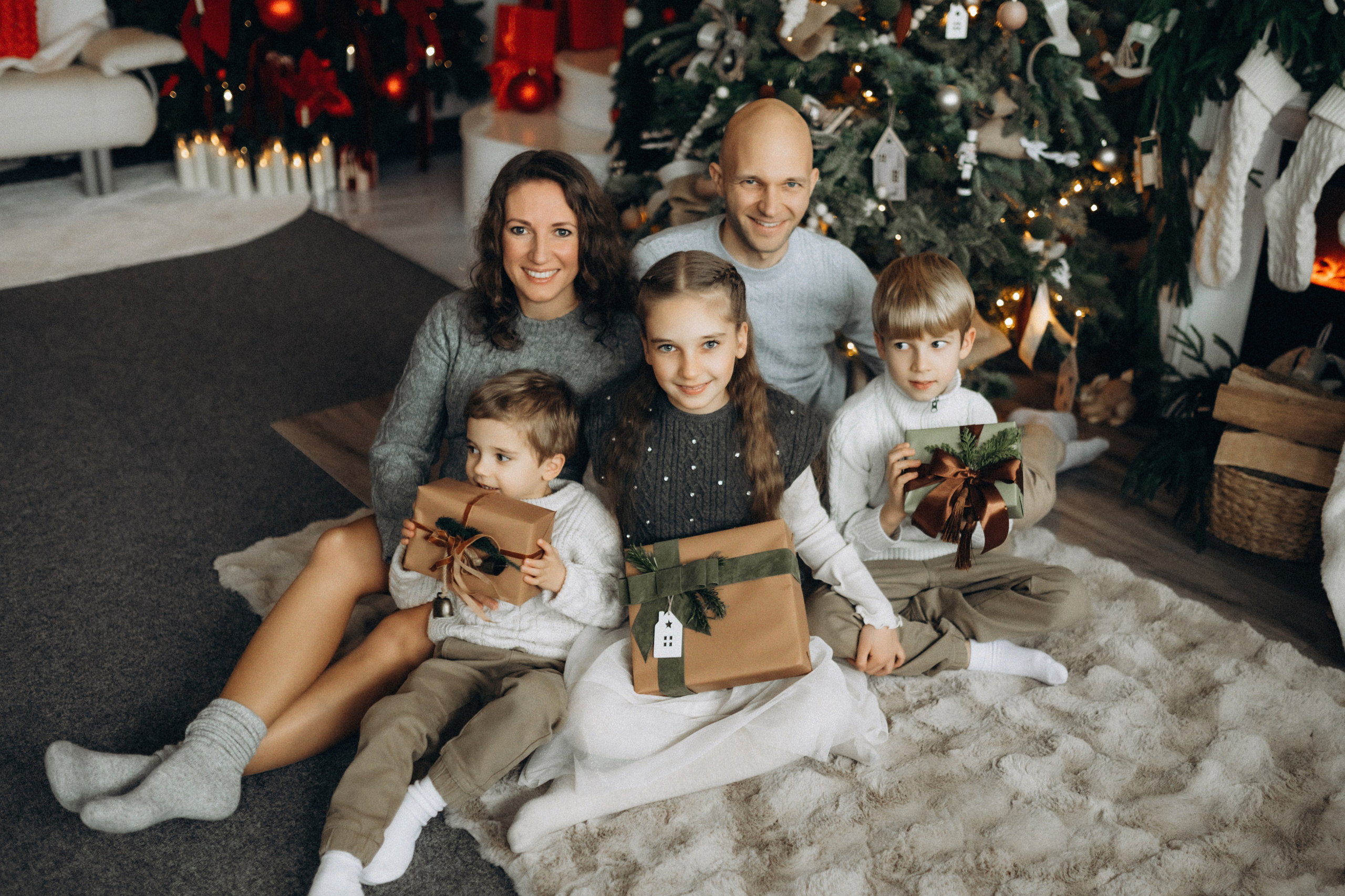 Новогодняя фотосессия в студии. Семейный фотограф Лейпциг, Германия