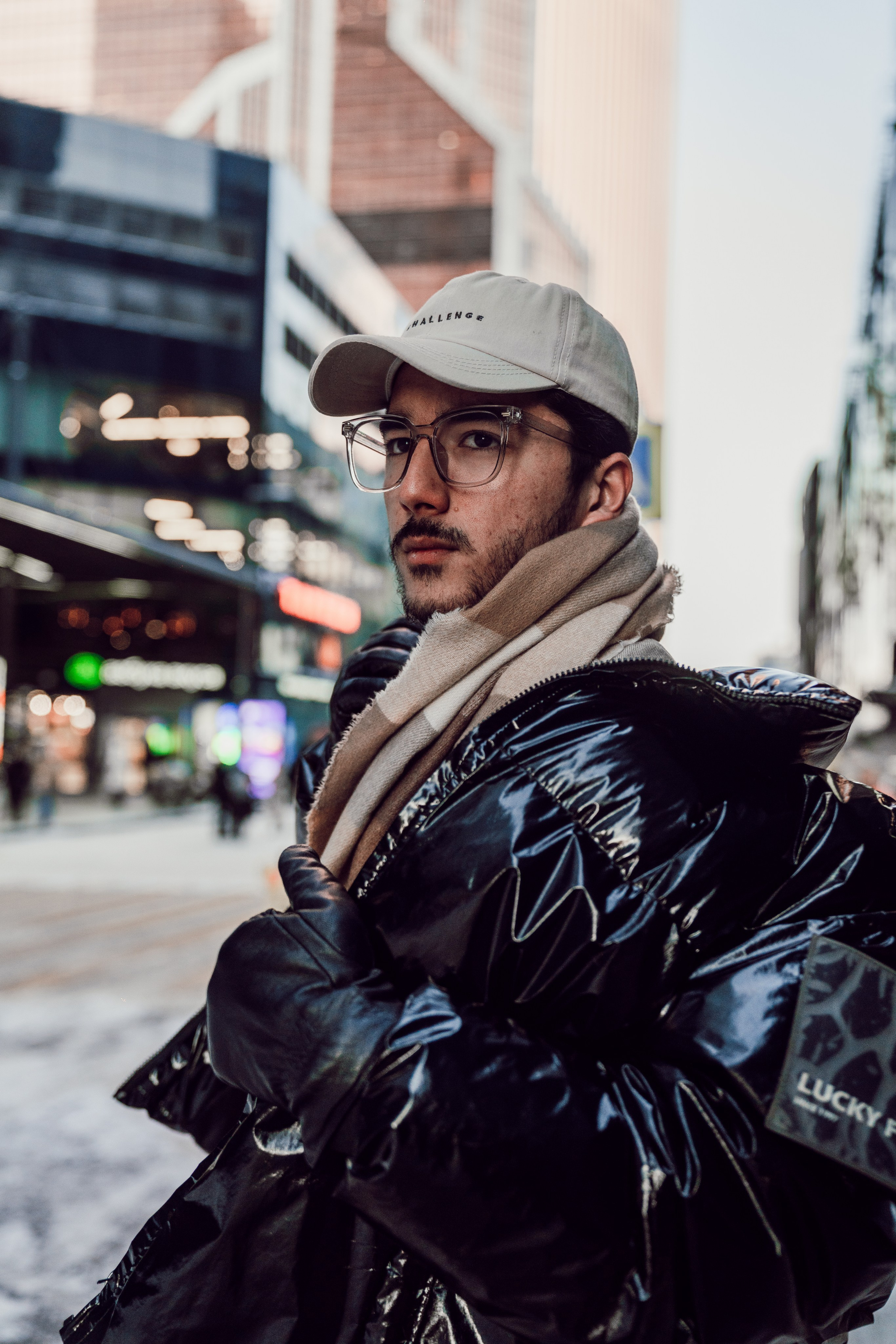 Male portrait on the background of Moscow city. Photographer in Uzbekistan and Samarkand Djasur Marupov