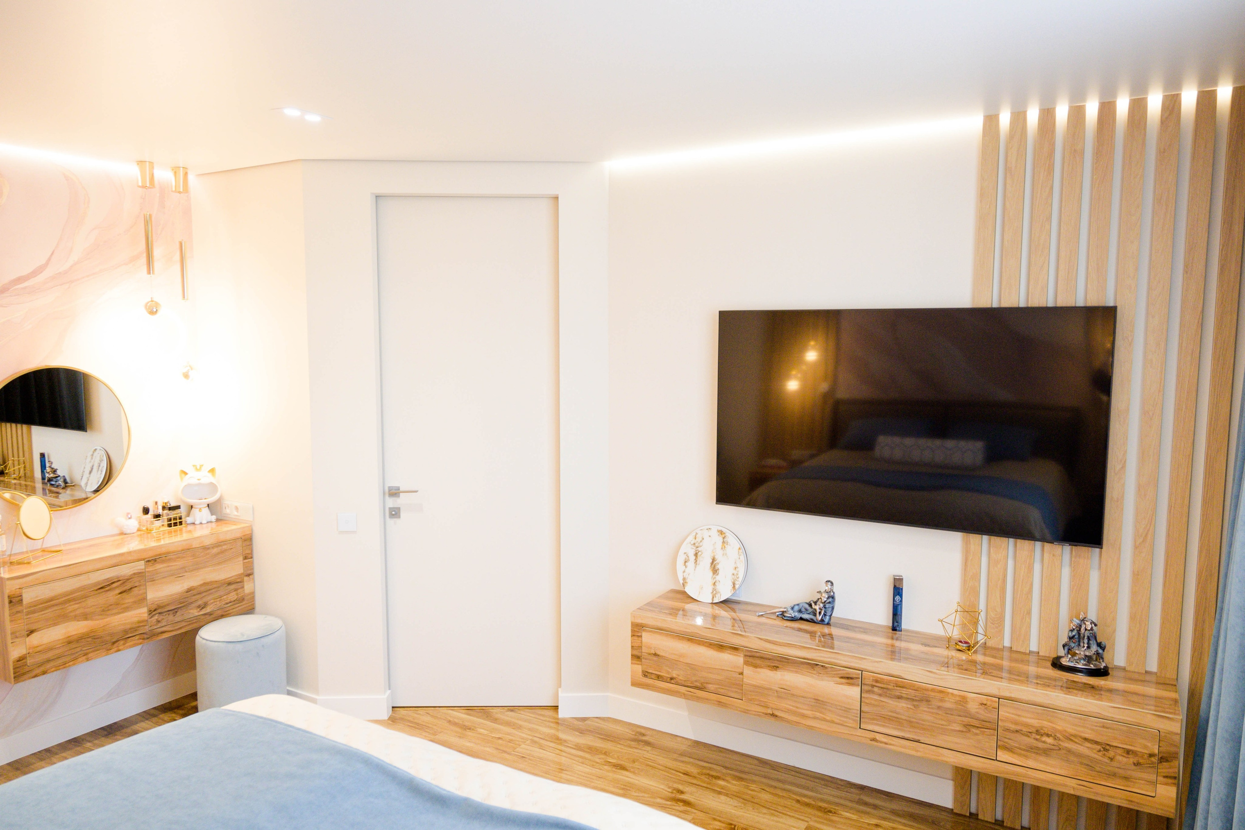 The apartment is in a modern style. Fotograf Dmitrii Donets