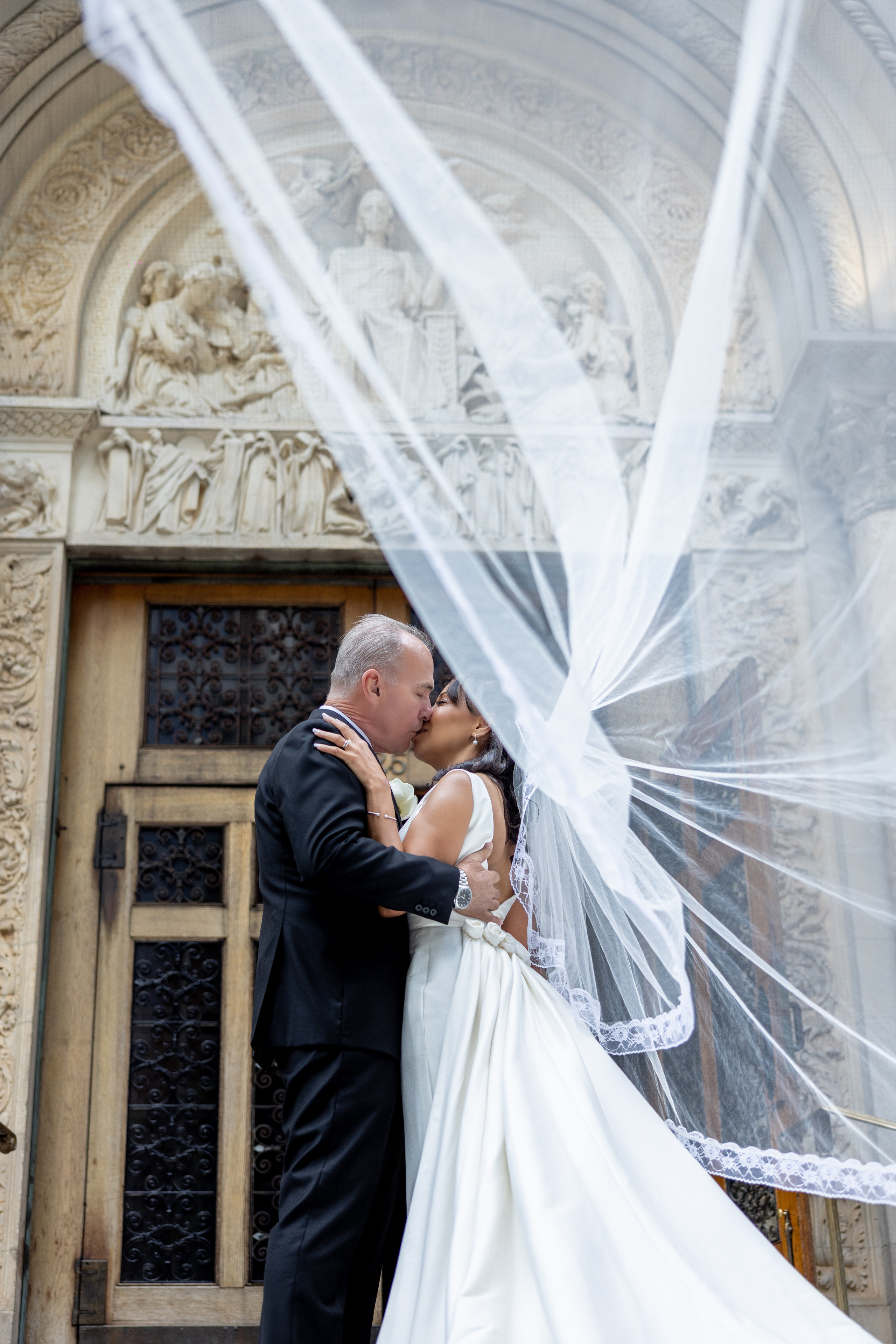 Marlene and Michael. Wedding and Event photography, Kisses + Veil
