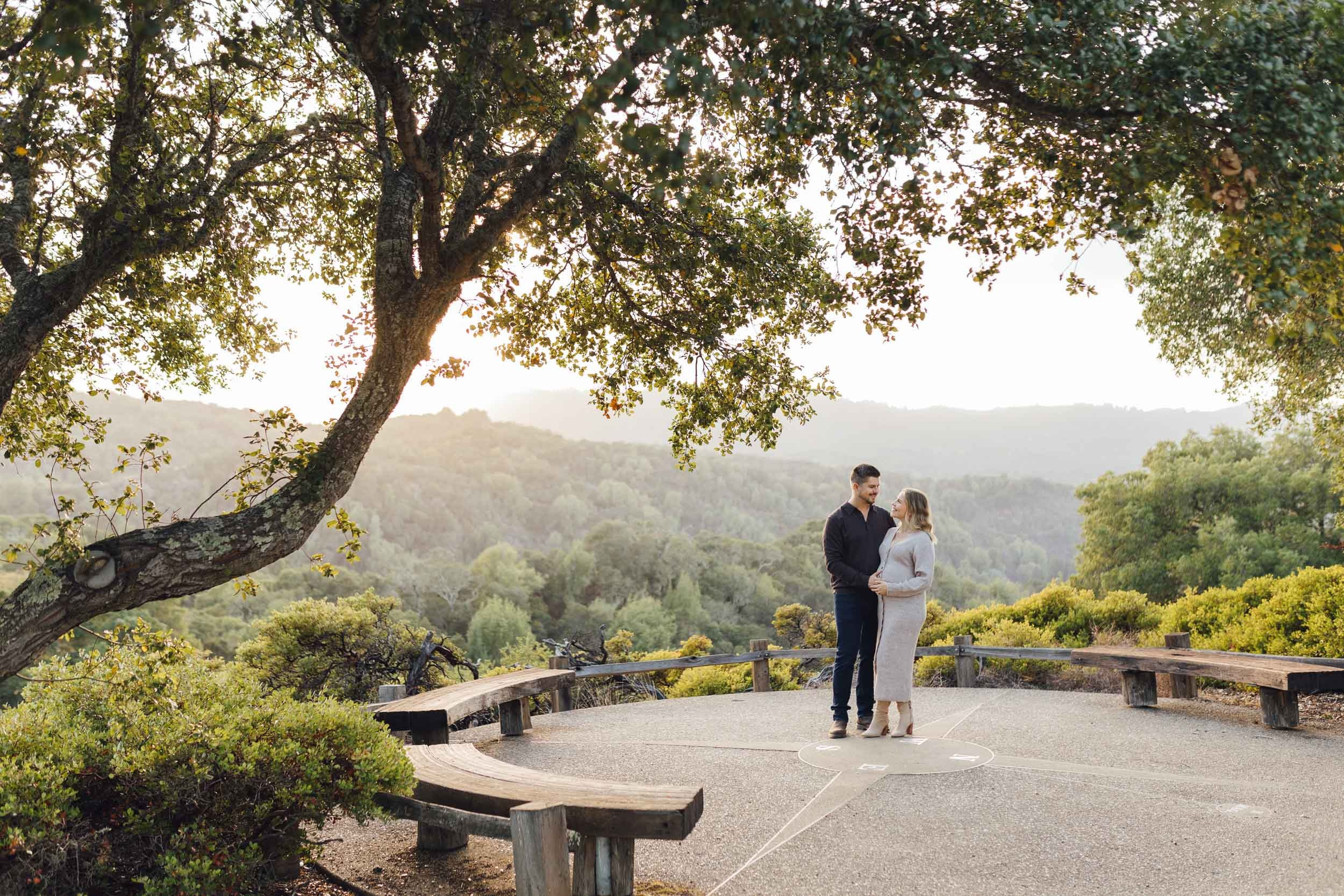 Emotional lifestyle family portrait with soft golden light FootHill nature preserve