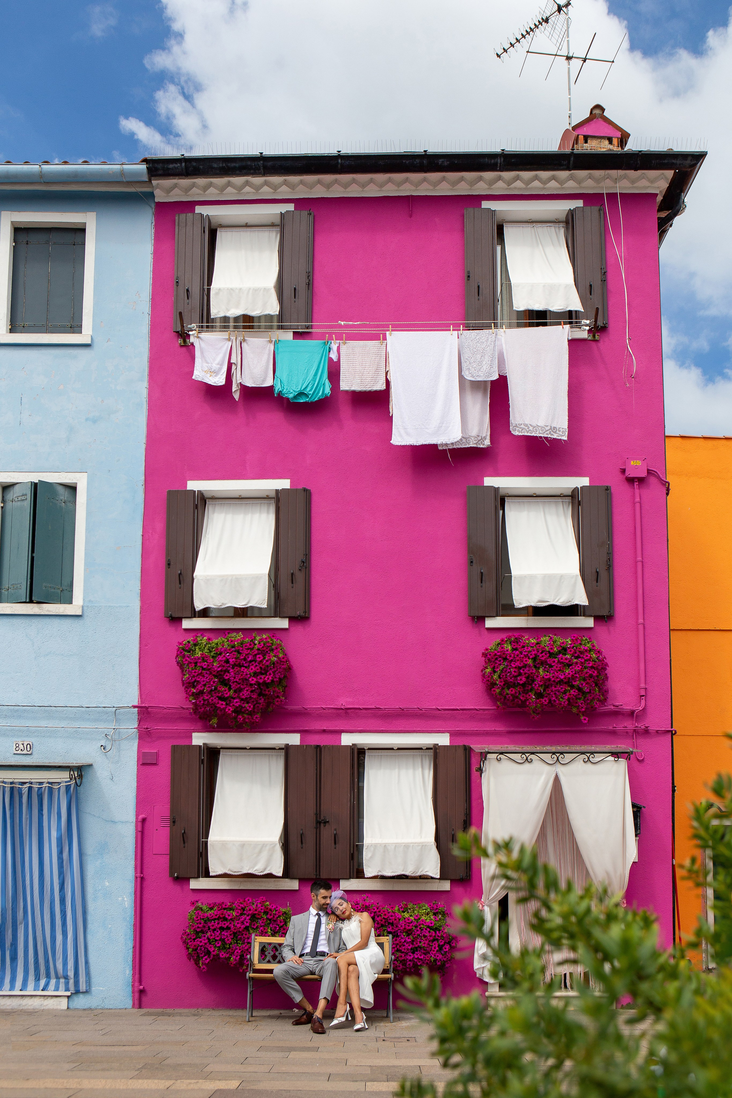 Colorful wedding on Burano