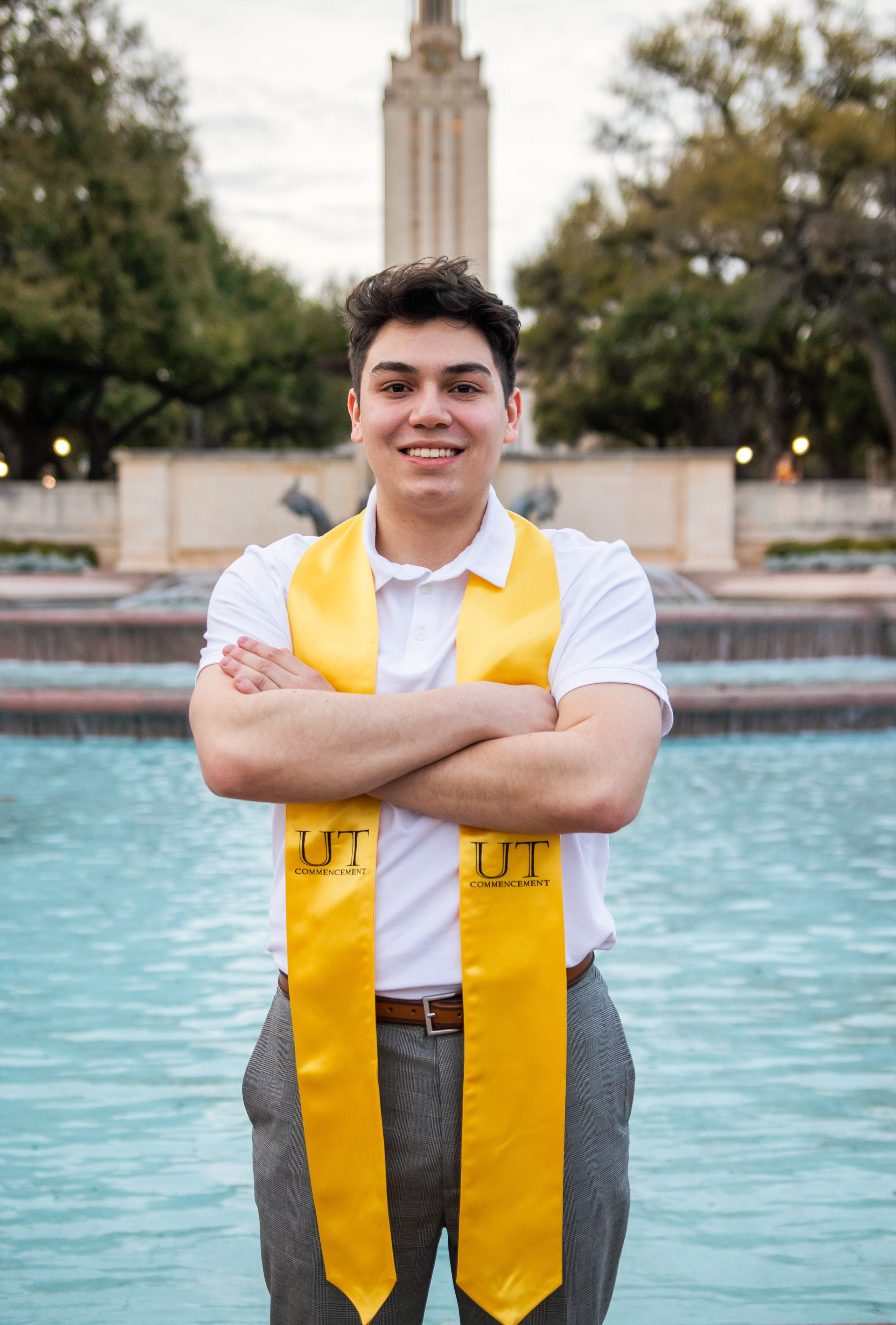 Christopher’s graduation photoshoot at the University of Texas Austin