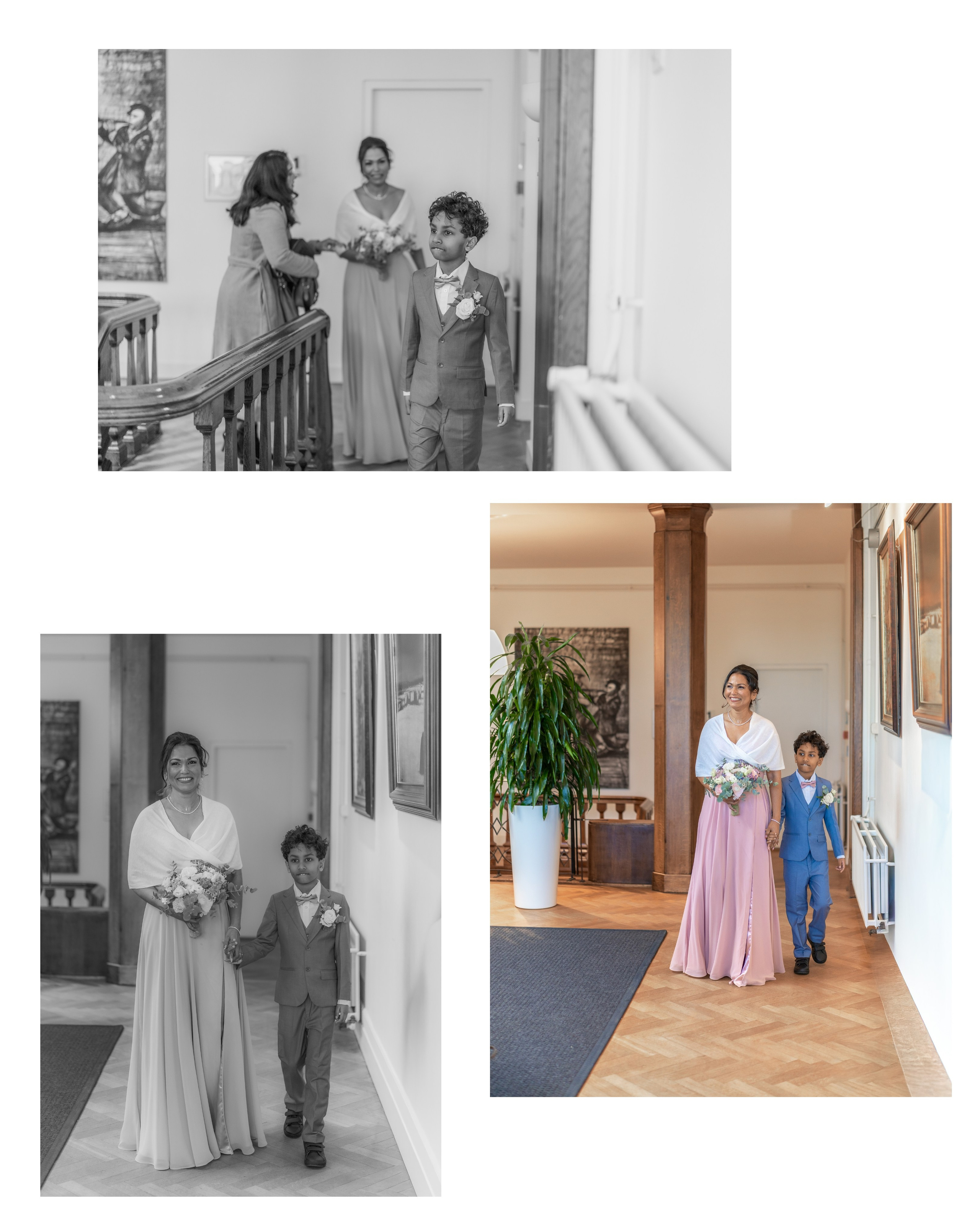 Kapture Fotografie - Compilatie van huwelijksfoto’s van mama en zoon die haar naar het altaar begeleidt