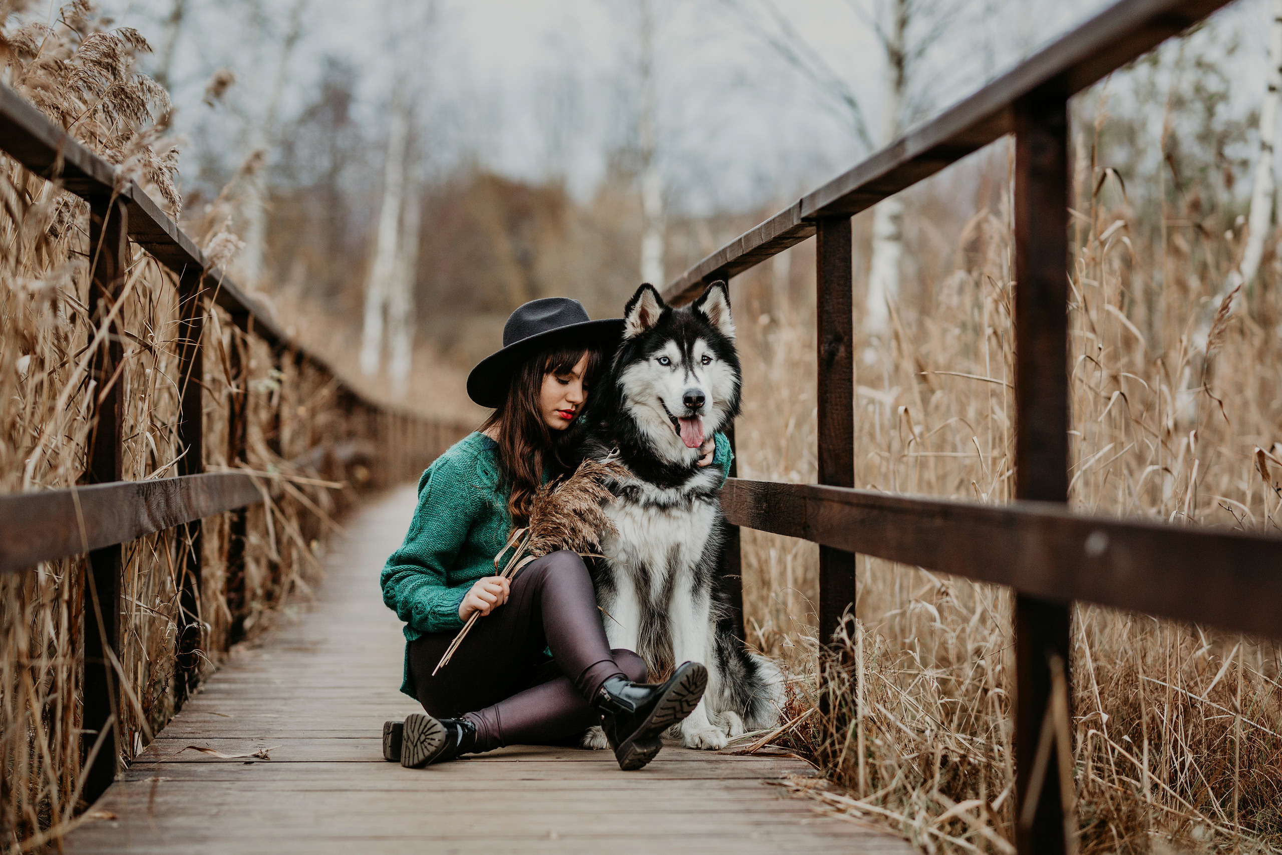 Darja un haskijs vārdā Alekss. FOTOGRĀFS| LATVIJA |DAUGAVPILS|