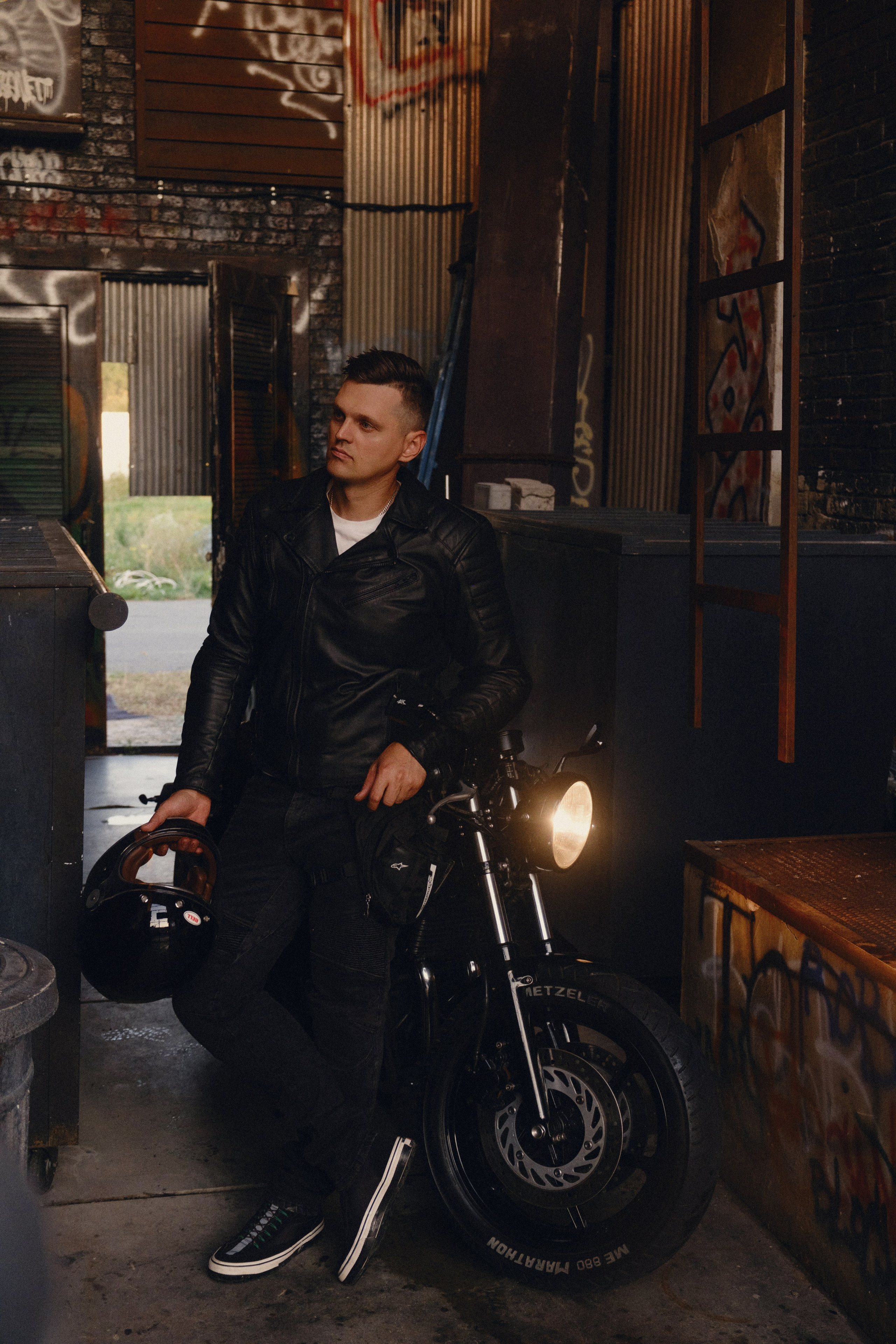 Café Racer Style Photography — Brutal Man & Custom Bike