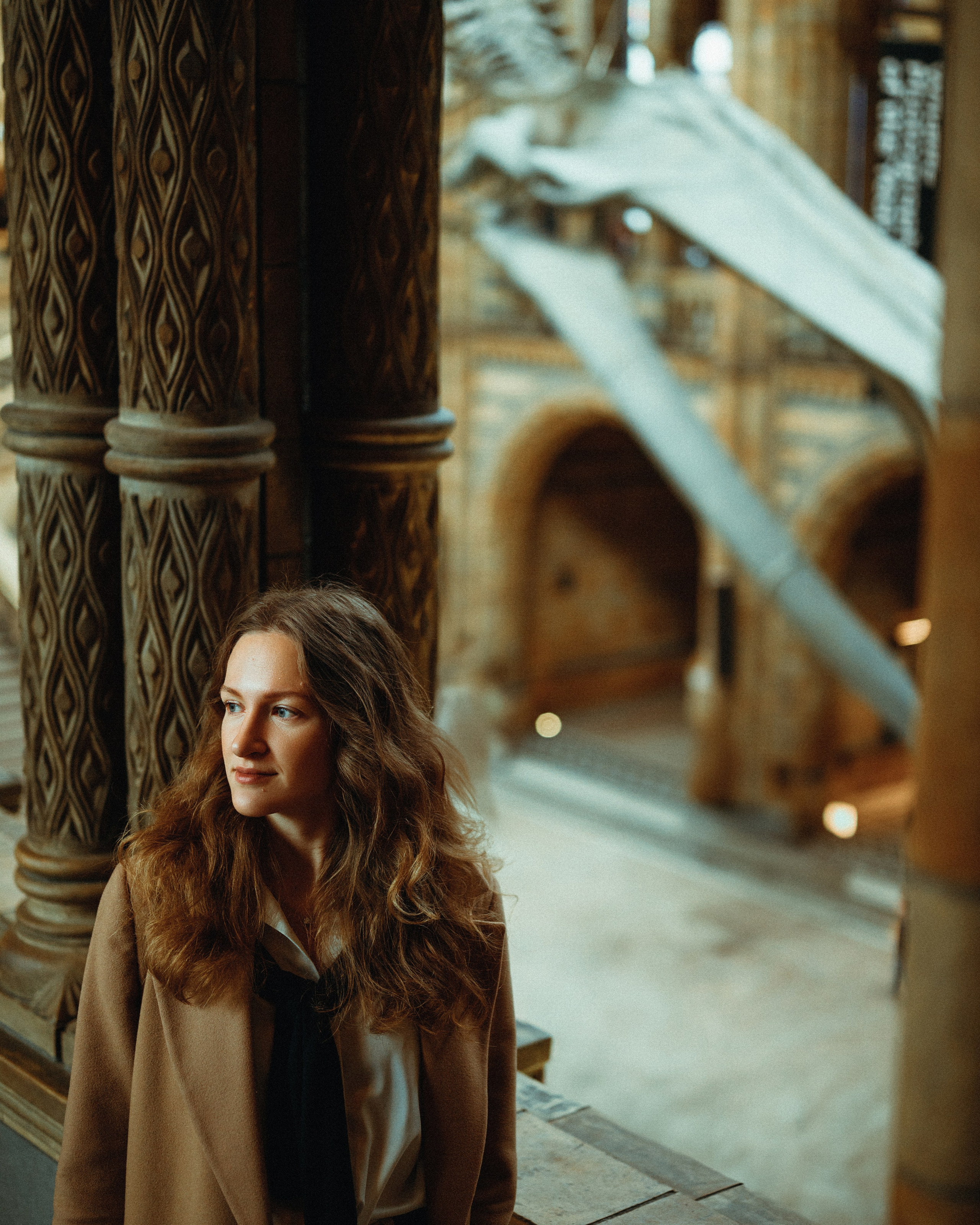 Natural History Museum photoshoot in Dark Academia style. Moth & Moss Photography