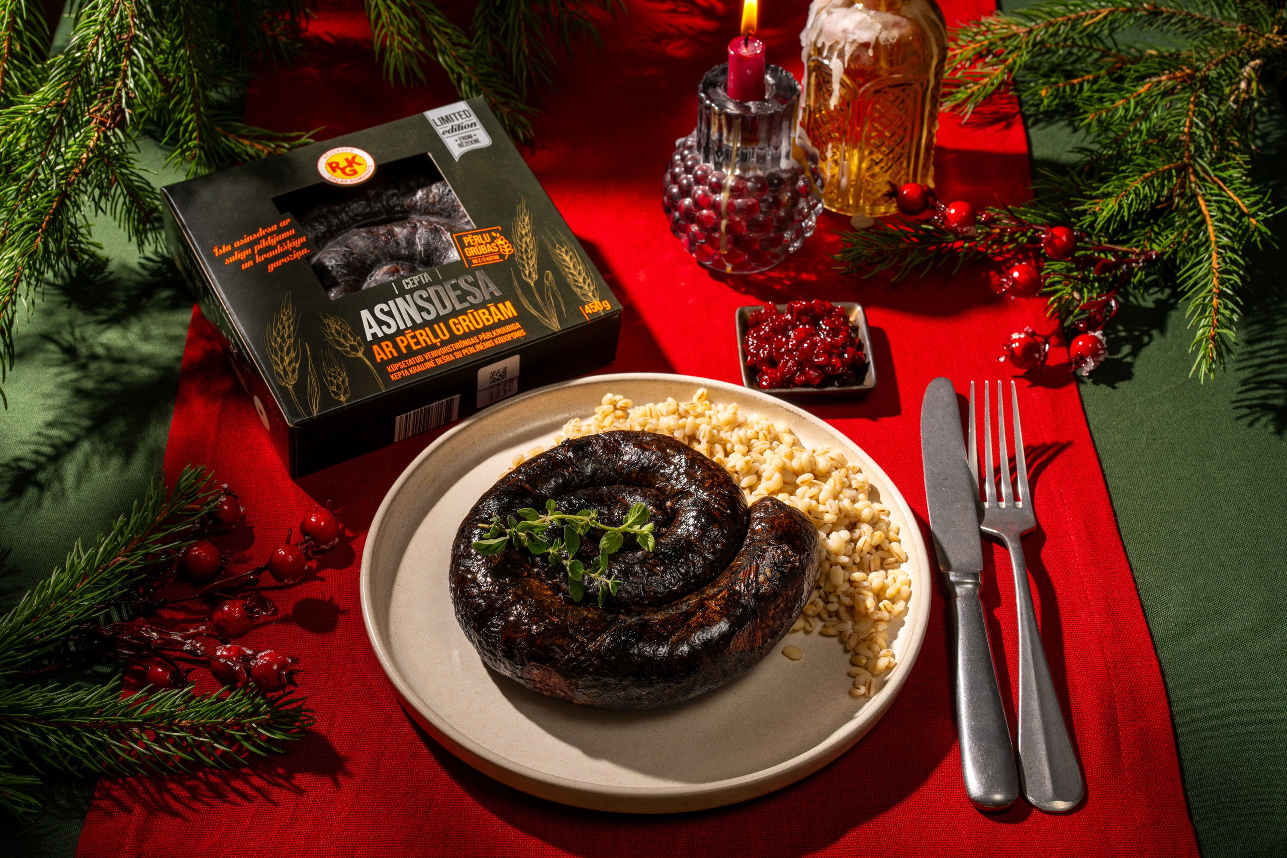 festive styling for Meat brand RGK Latvia