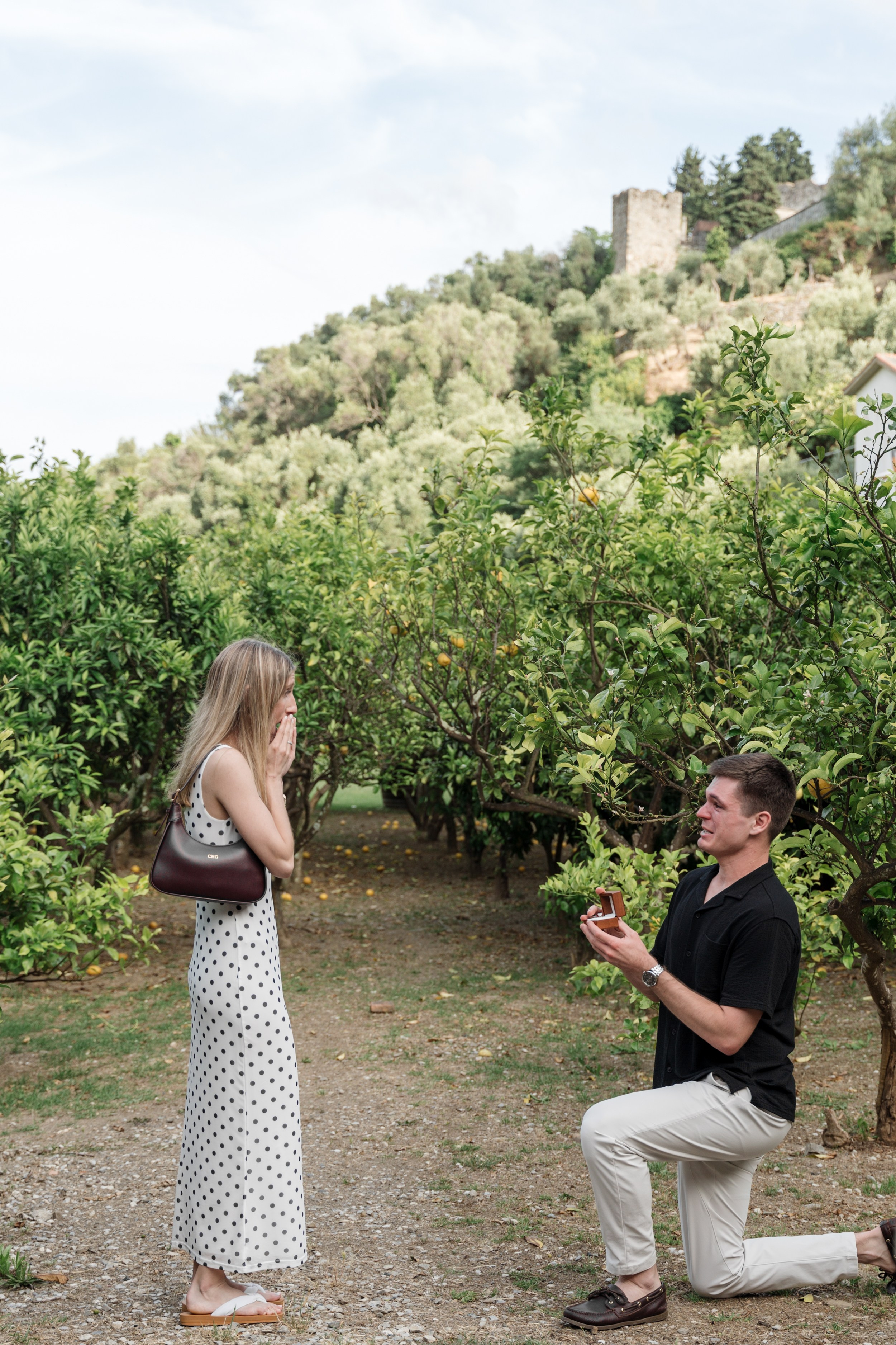 Secret Proposal at a Winery. Lake Como Proposal Photographer | Surprise Proposals & Engagements