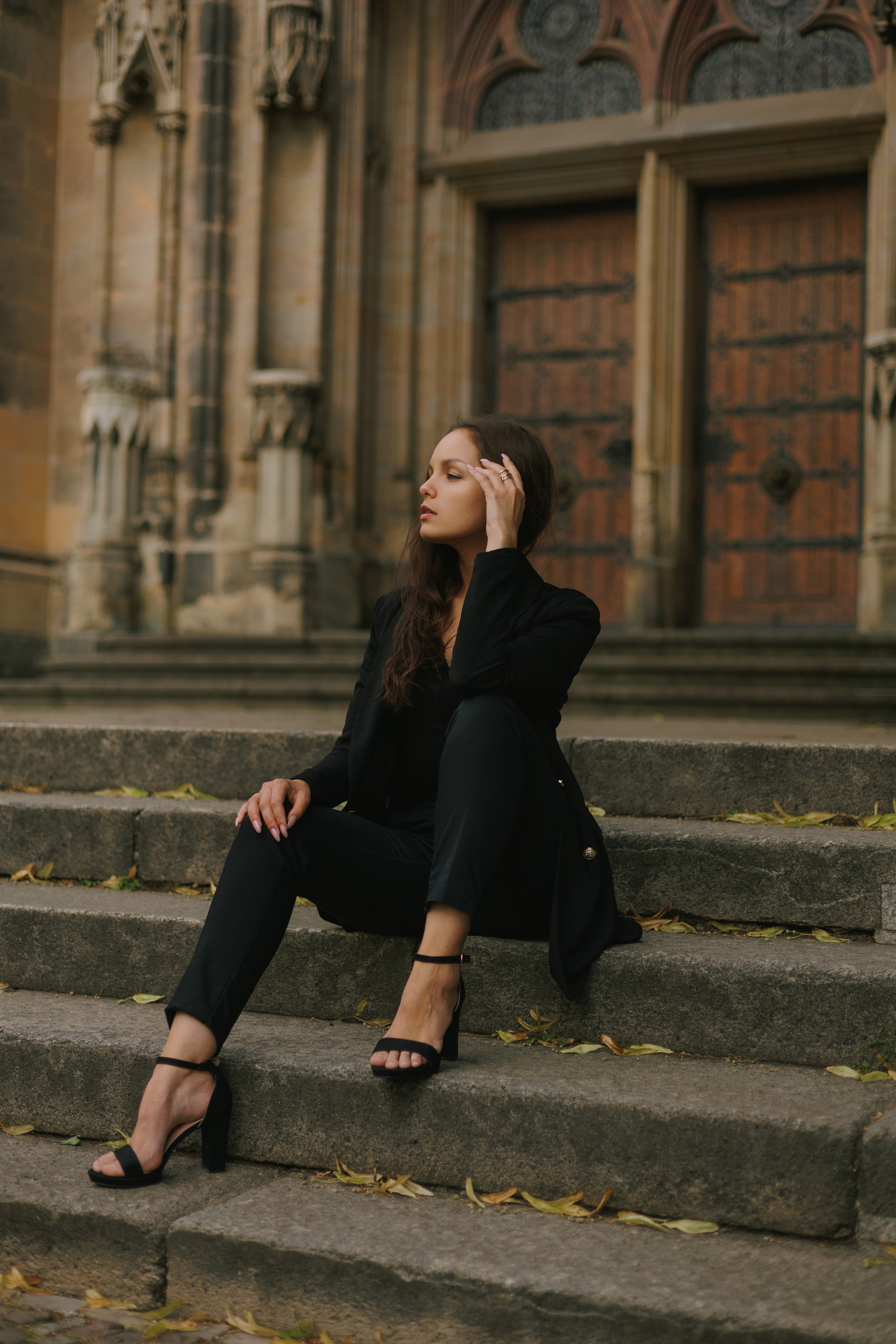 Dark Grace. City Portraits in Black Dress | Elegant, Cinematic. Timeless. Kristina Kozheltsova- Soulful Portrait&Lifestyle&Love Story Photographer in Leipzig, Germany