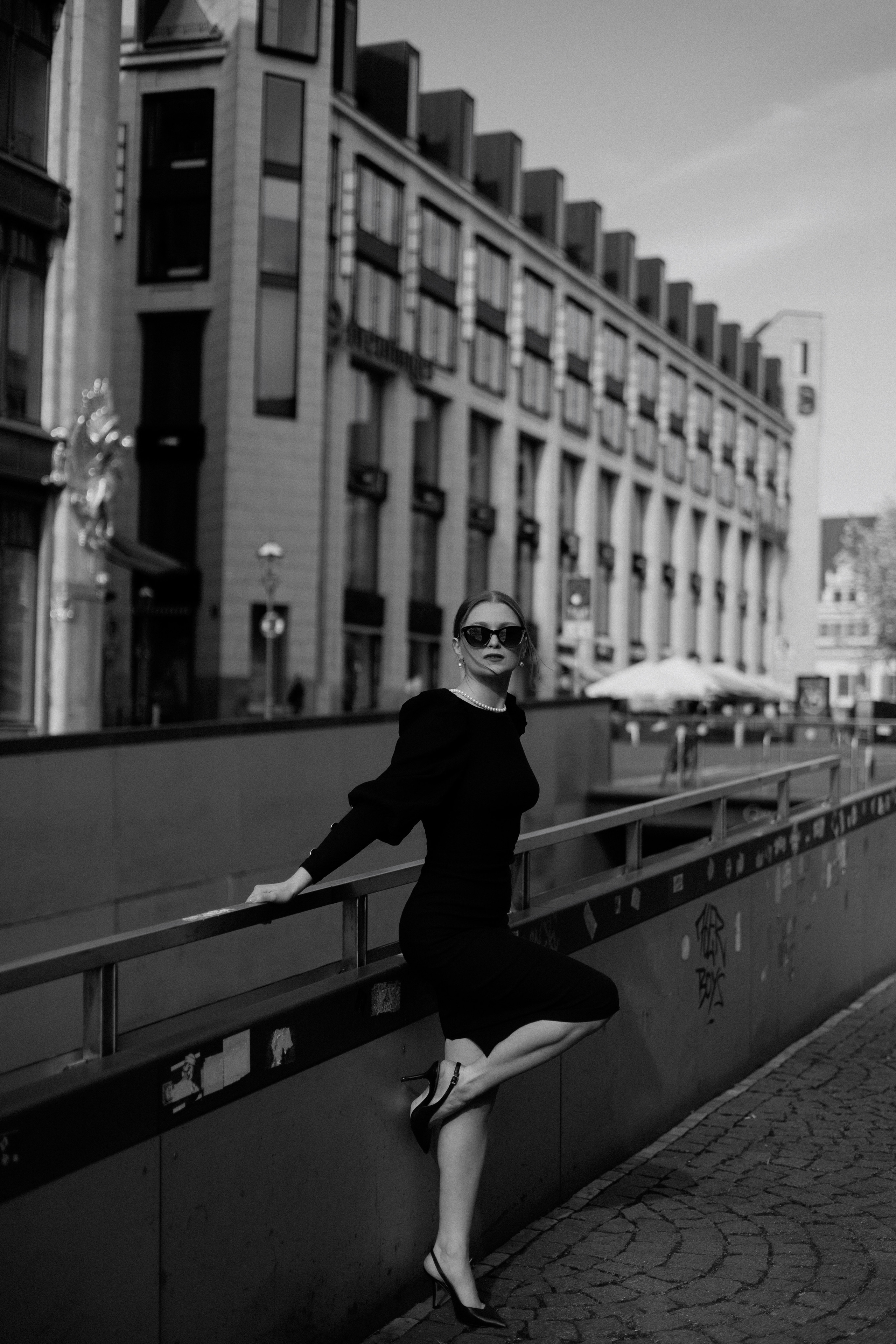 Monochrome Elegance. Black & White City Portraits | Timeless, Strong.Cinematic. Kristina Kozheltsova- Soulful Portrait&Lifestyle&Love Story Photographer in Leipzig, Germany