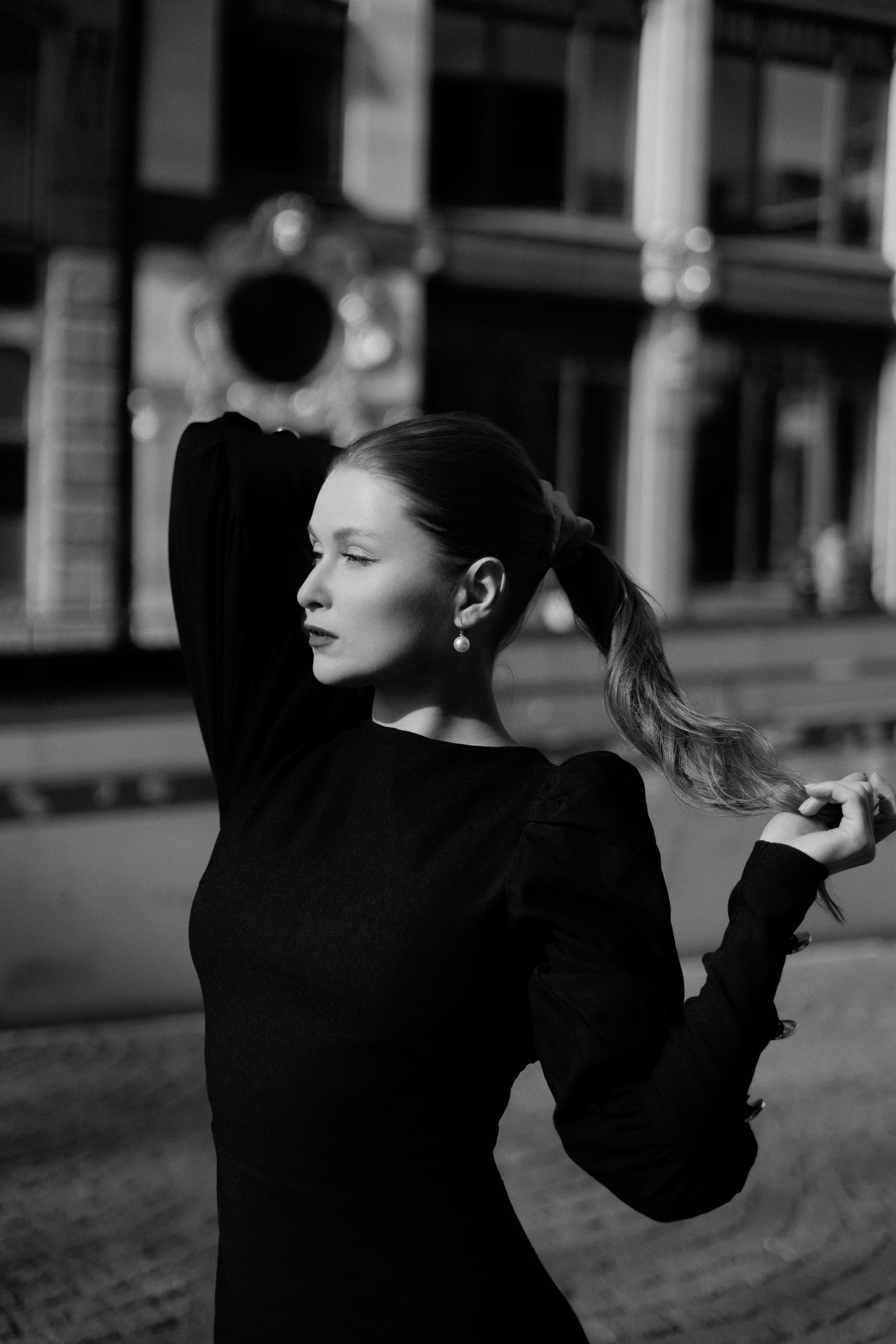 Monochrome Elegance. Black & White City Portraits | Timeless, Strong.Cinematic. Kristina Kozheltsova- Soulful Portrait&Lifestyle&Love Story Photographer in Leipzig, Germany