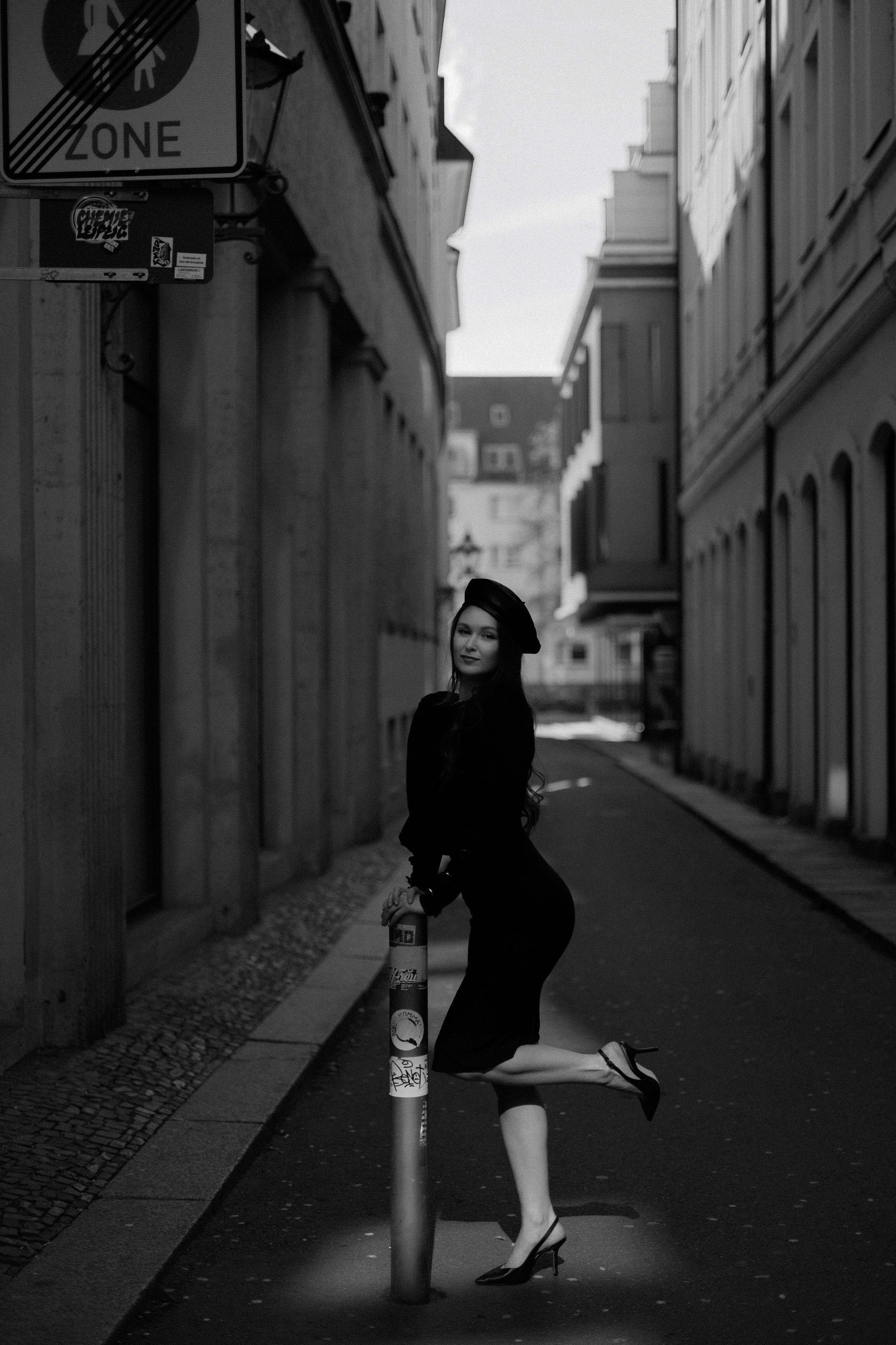 Monochrome Elegance. Black & White City Portraits | Timeless, Strong.Cinematic. Kristina Kozheltsova- Soulful Portrait&Lifestyle&Love Story Photographer in Leipzig, Germany