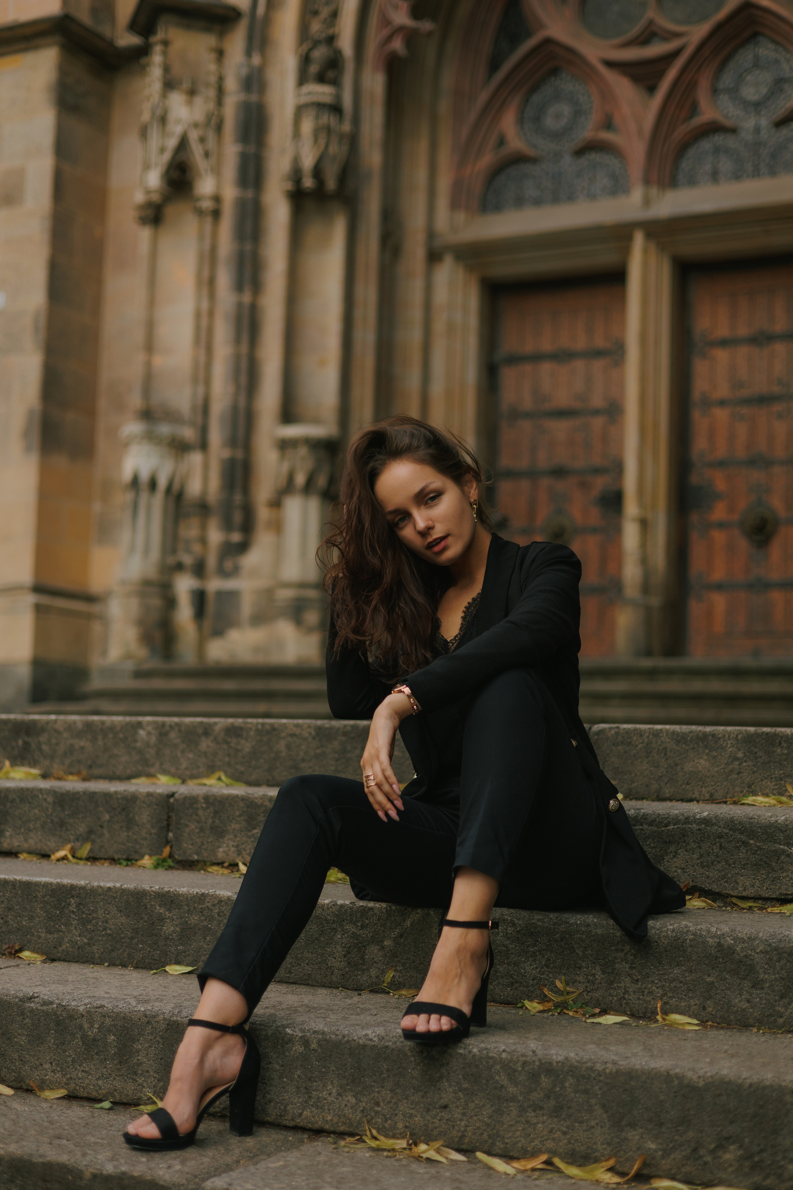 Dark Grace. City Portraits in Black Dress | Elegant, Cinematic. Timeless. Kristina Kozheltsova- Soulful Portrait&Lifestyle&Love Story Photographer in Leipzig, Germany