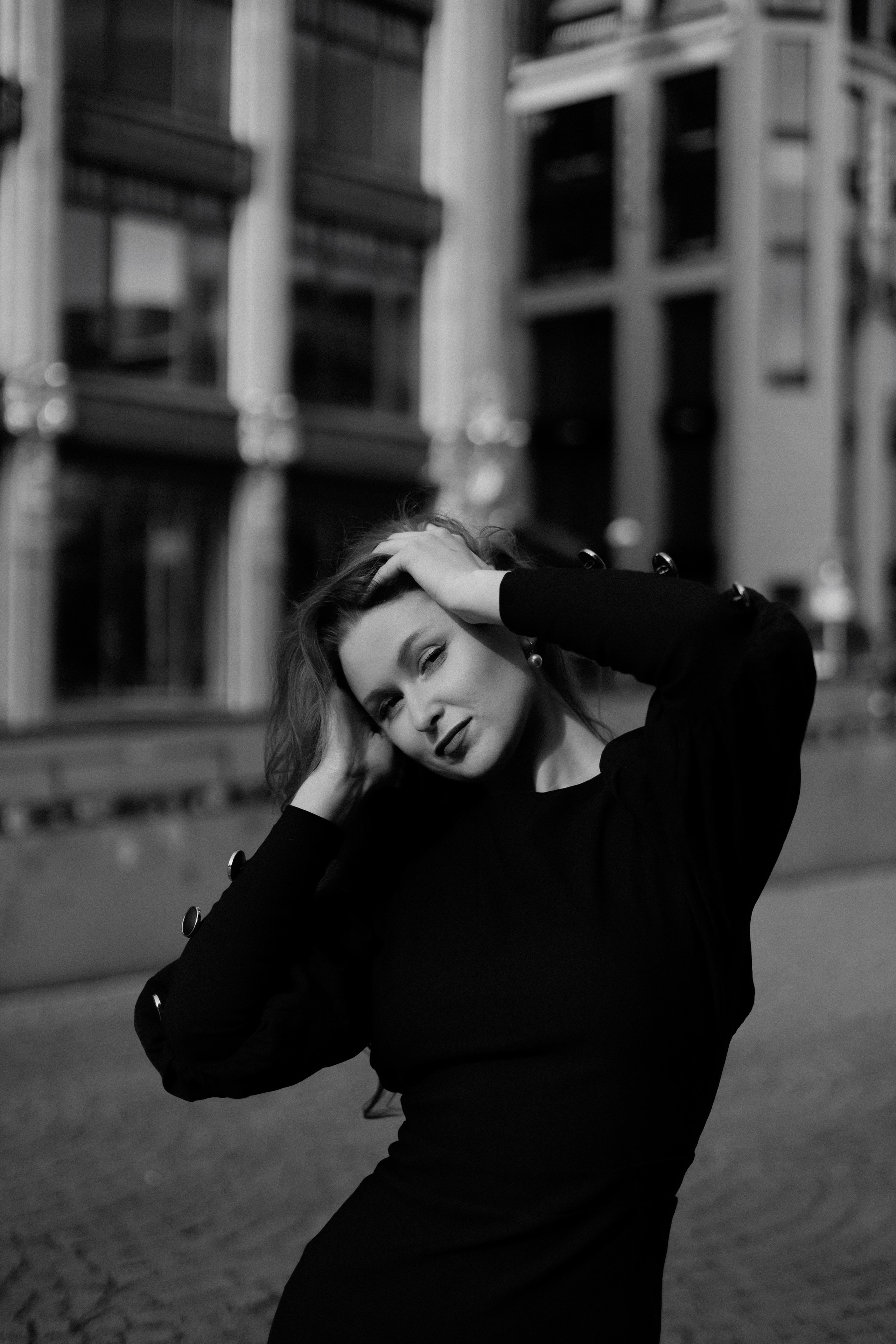 Monochrome Elegance. Black & White City Portraits | Timeless, Strong.Cinematic. Kristina Kozheltsova- Soulful Portrait&Lifestyle&Love Story Photographer in Leipzig, Germany
