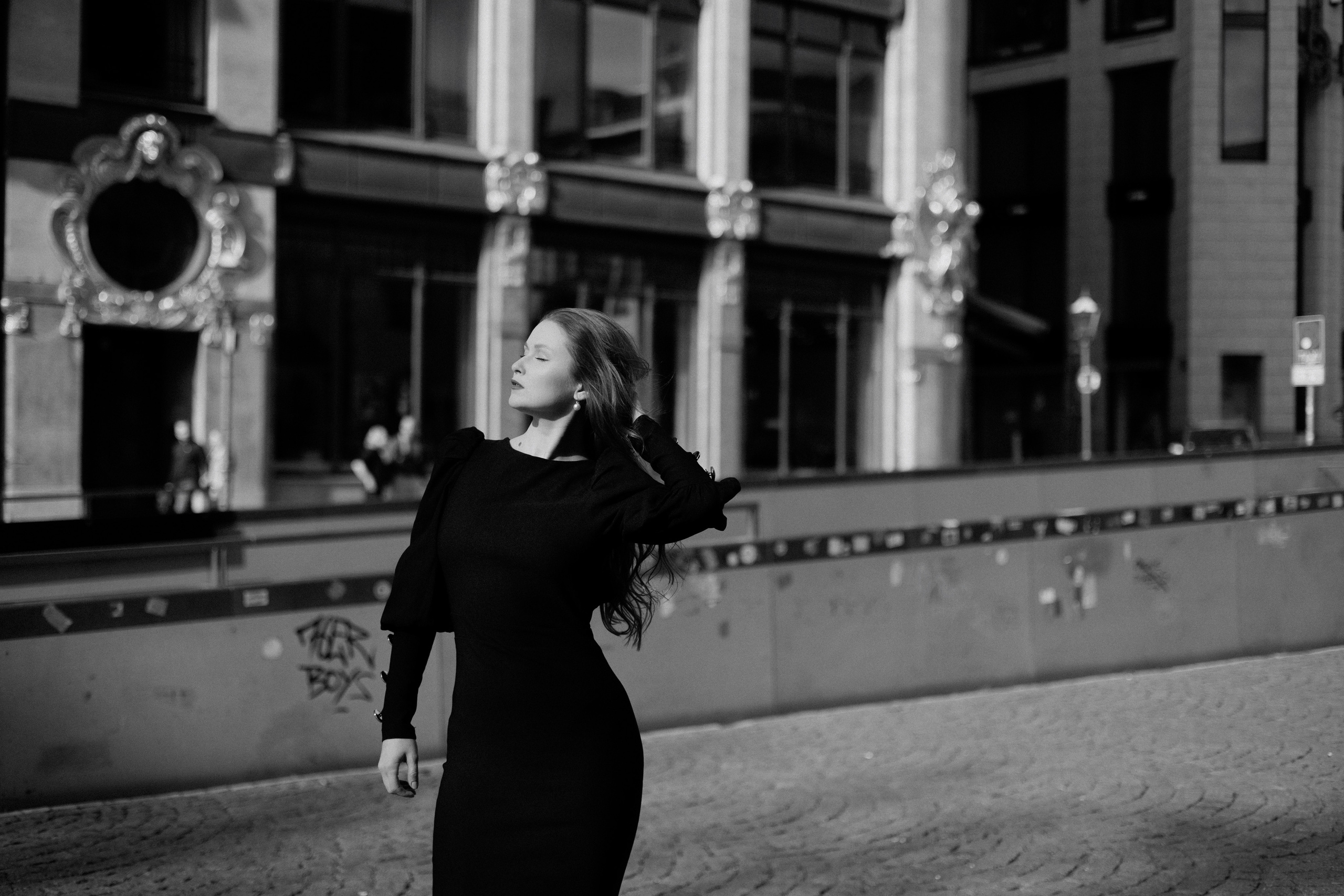 Monochrome Elegance. Black & White City Portraits | Timeless, Strong.Cinematic. Kristina Kozheltsova- Soulful Portrait&Lifestyle&Love Story Photographer in Leipzig, Germany