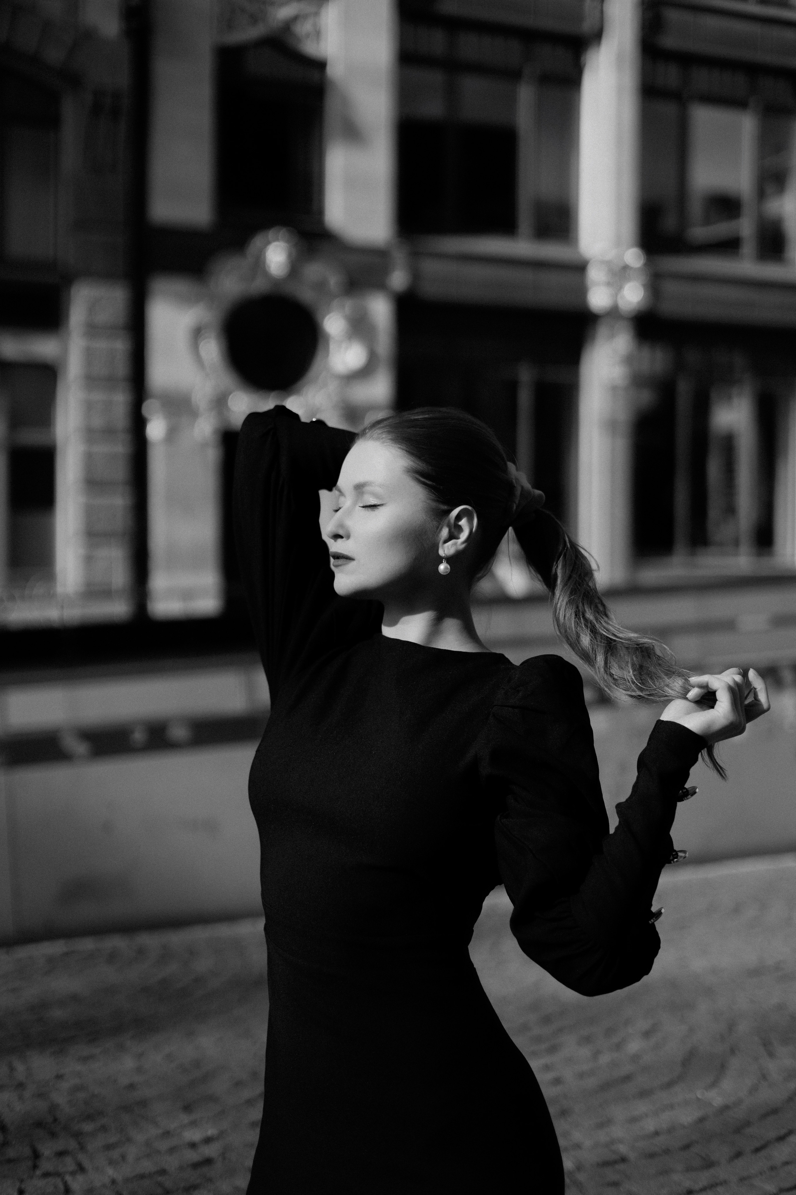 Monochrome Elegance. Black & White City Portraits | Timeless, Strong.Cinematic. Kristina Kozheltsova- Soulful Portrait&Lifestyle&Love Story Photographer in Leipzig, Germany