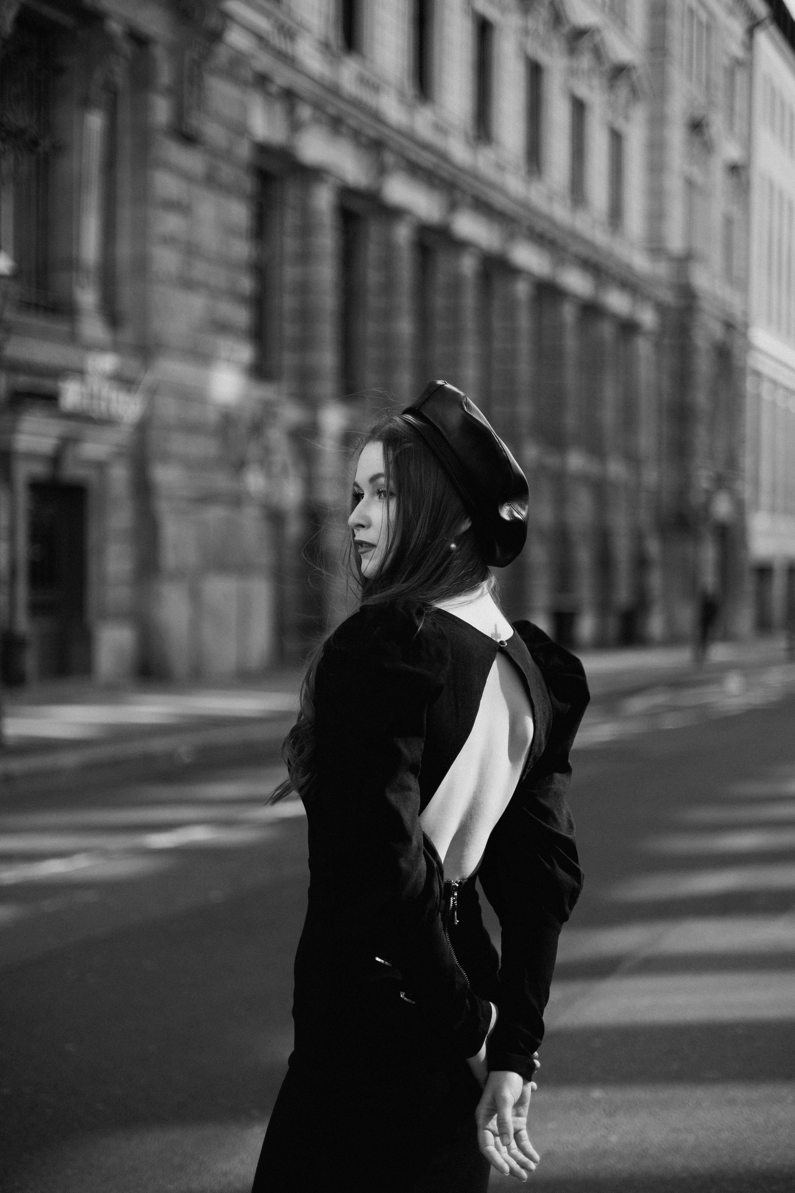 Monochrome Elegance. Black & White City Portraits | Timeless, Strong.Cinematic. Kristina Kozheltsova- Soulful Portrait&Lifestyle&Love Story Photographer in Leipzig, Germany
