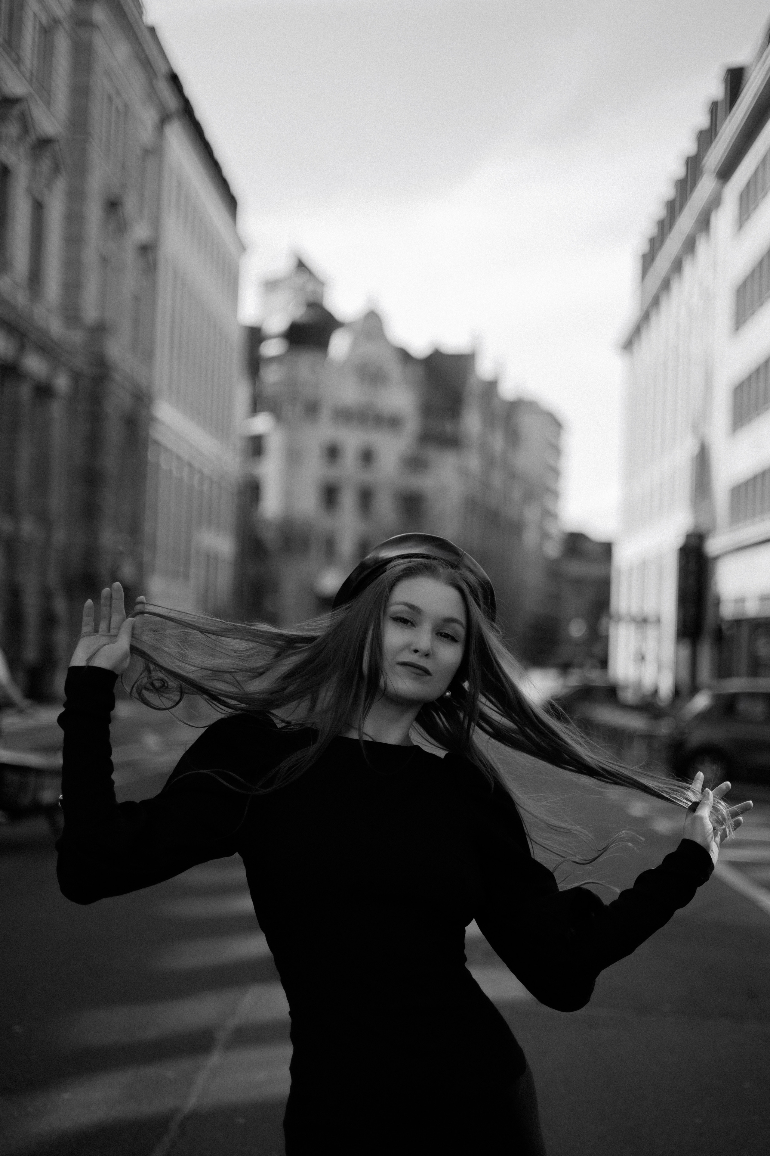 Monochrome Elegance. Black & White City Portraits | Timeless, Strong.Cinematic. Kristina Kozheltsova- Soulful Portrait&Lifestyle&Love Story Photographer in Leipzig, Germany
