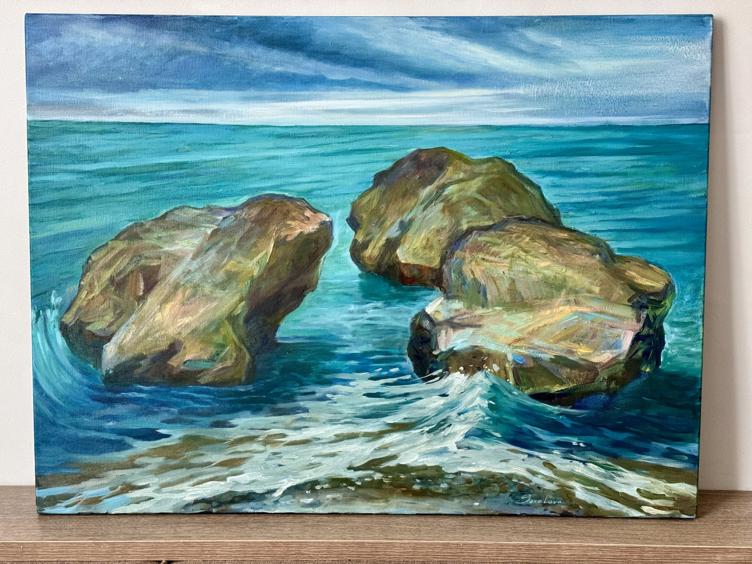 «Three big sea rocks». Художник живописец Савелова Ольга