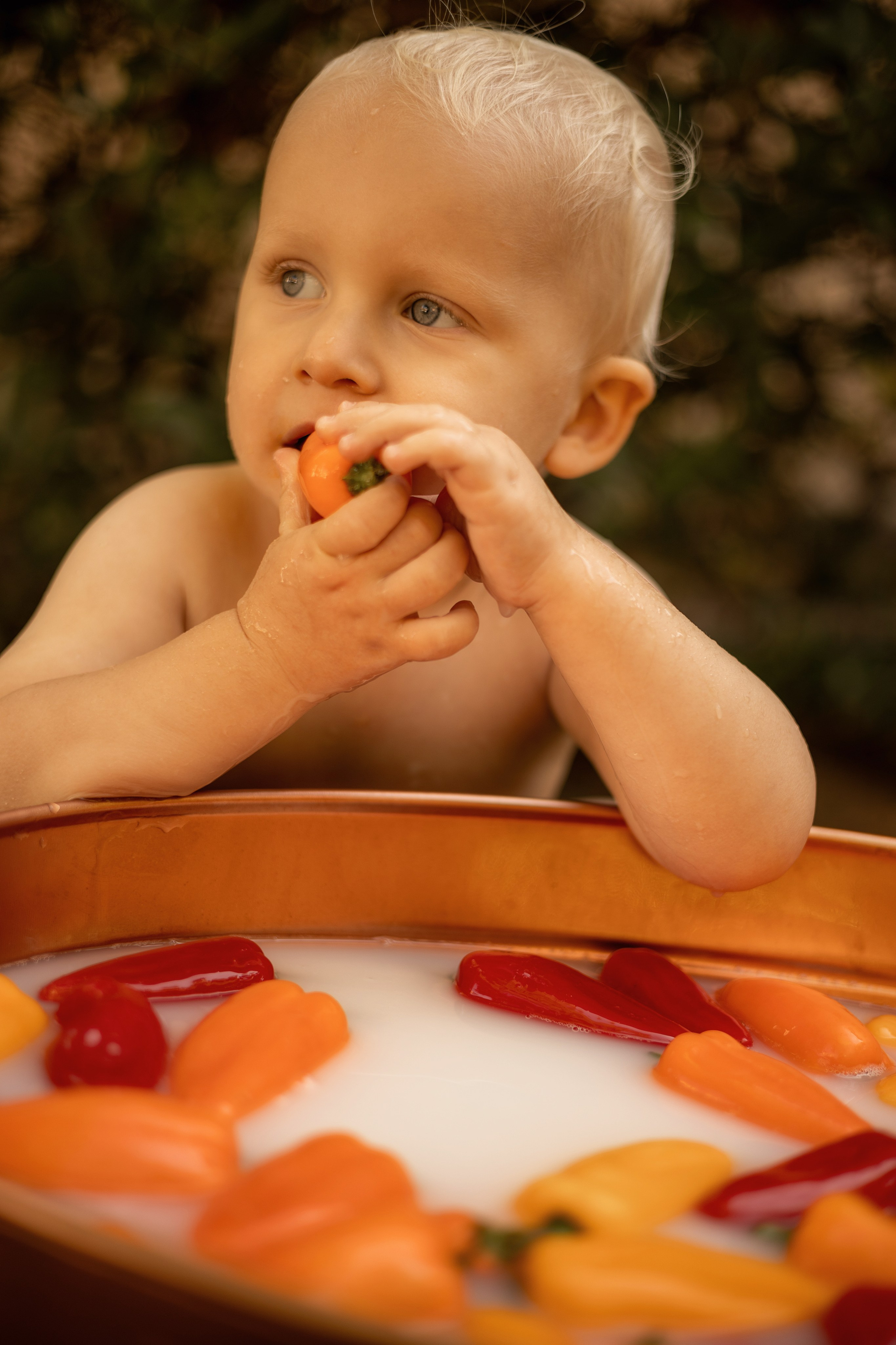 Newborn baby in the tub. Bay Area Photographer: family, maternity, love story, wedding