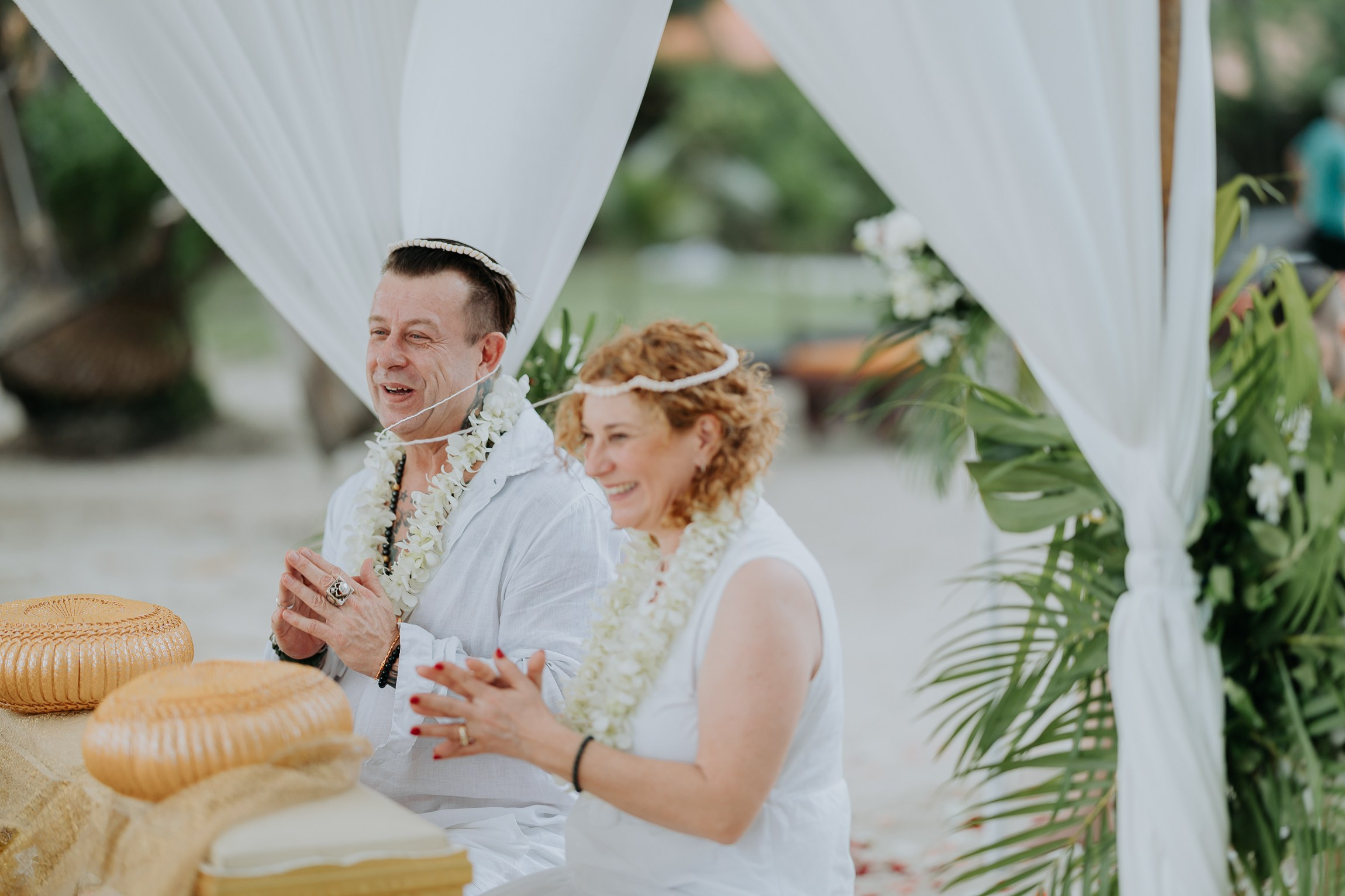 Simone & Matthias Peter. Buddhist blessing wedding Ceremony on Koh Samui, Thailand
