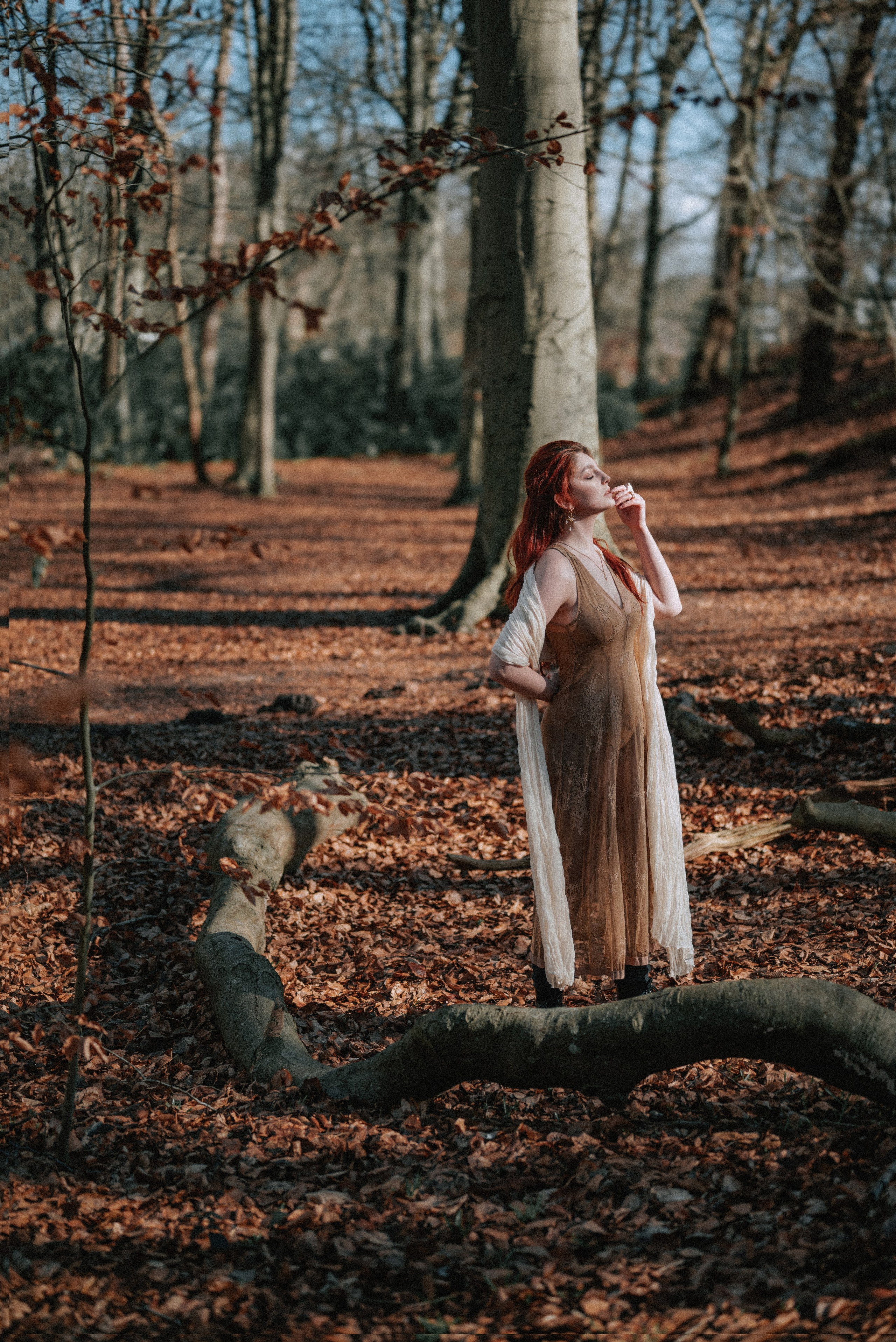 Self-portraits in the autumn forest in The Hague, Netherlands. Moth & Moss Photography