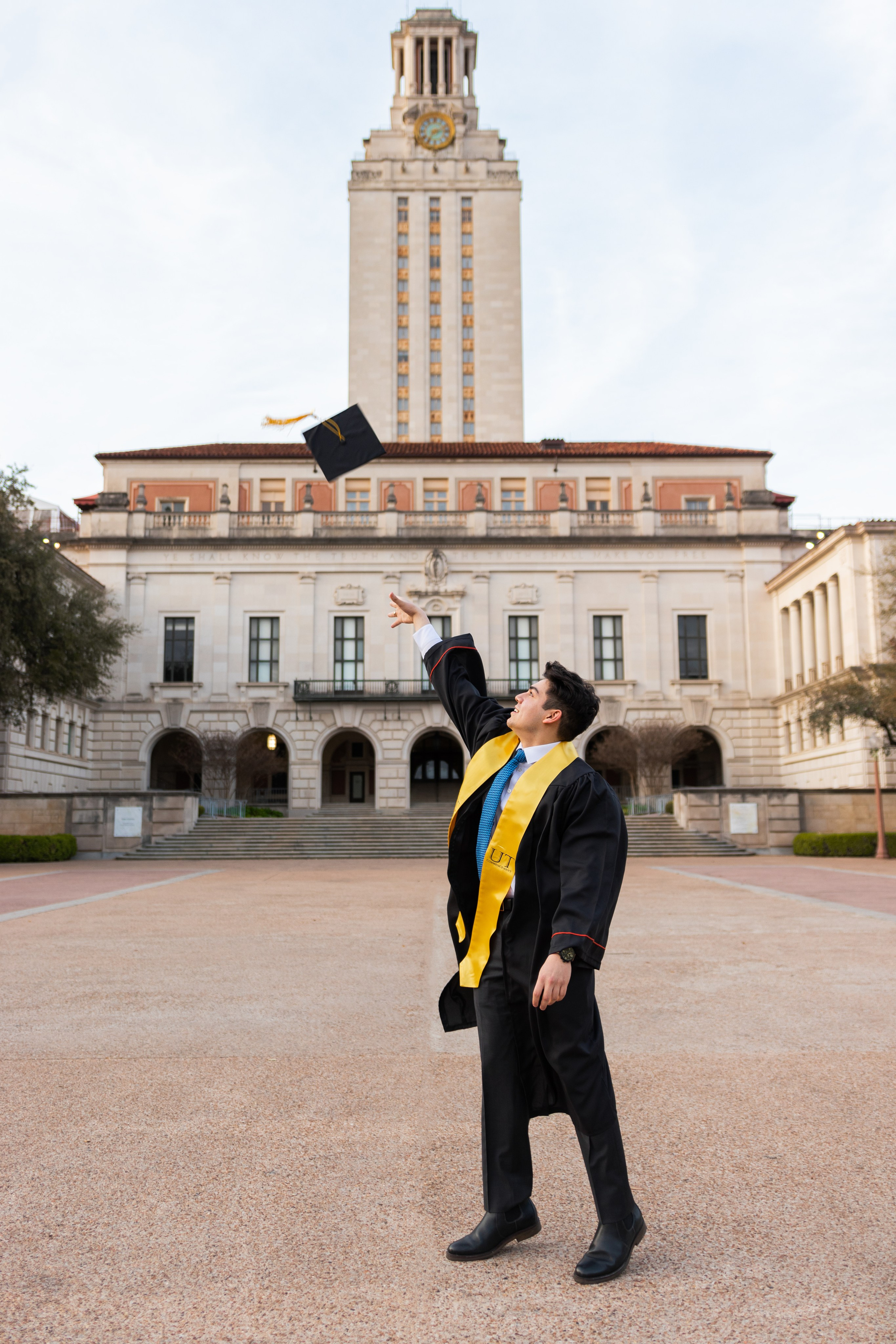 Christopher’s graduation photoshoot at the University of Texas Austin