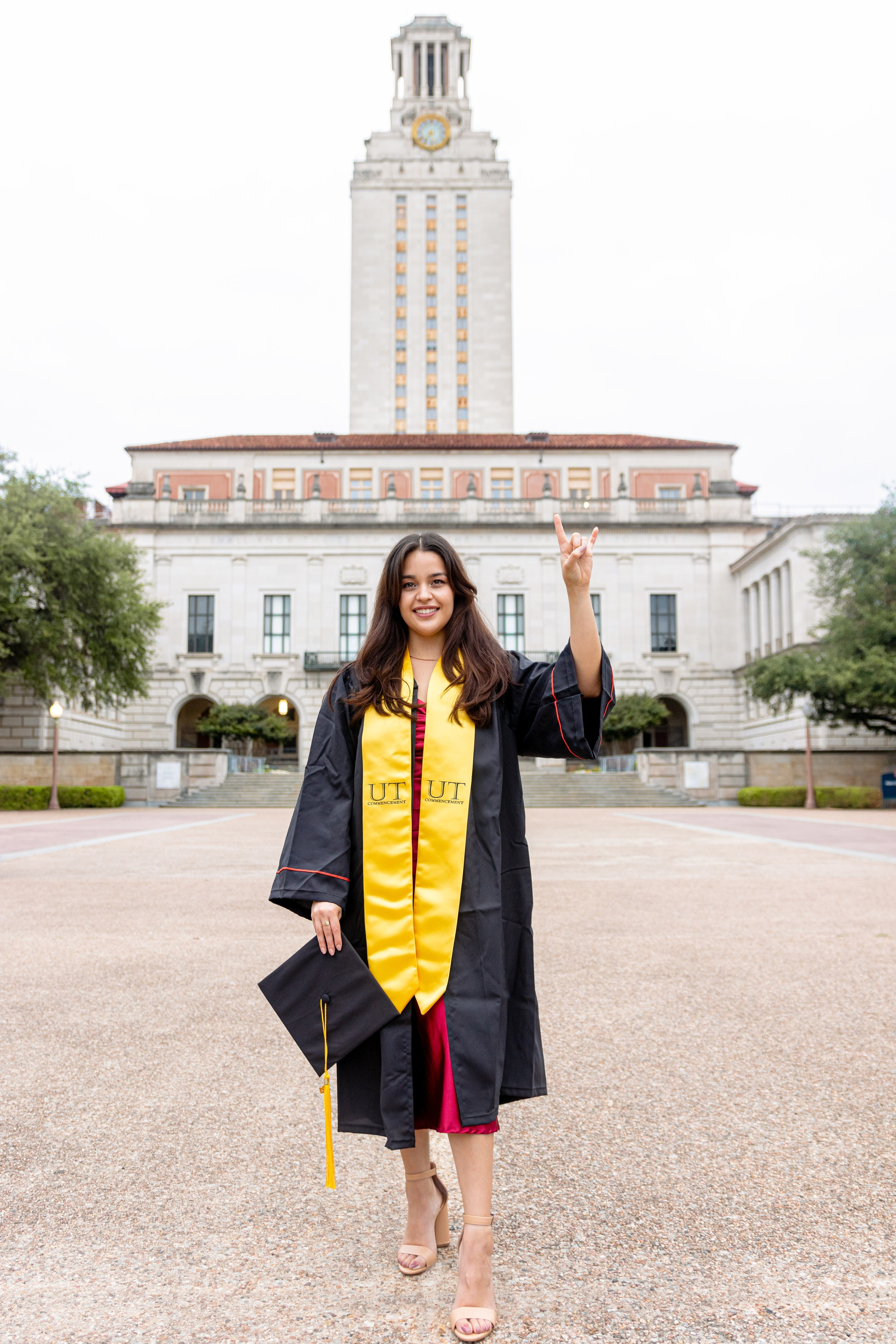 Monica’s graduation photoshoot at the University of Texas Austin