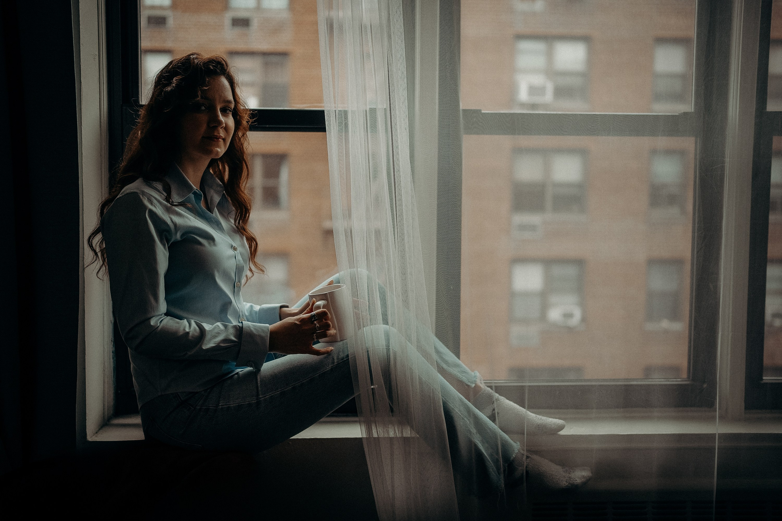 Home photo shoot. Portrait and wedding photographer in New York