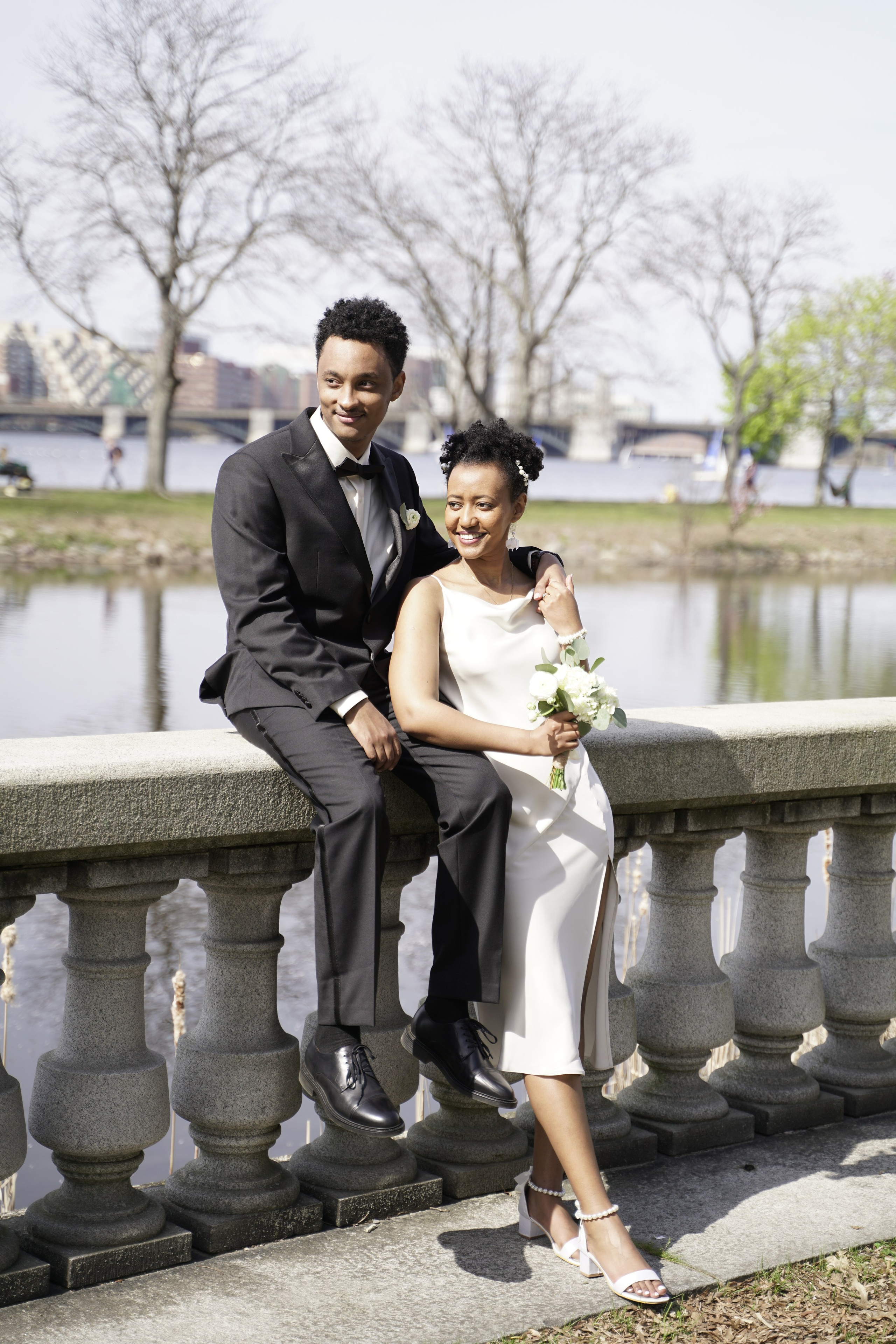 Sosina and Aaron at Charles river Esplanade. Stefanovich Photography | Boston, MA