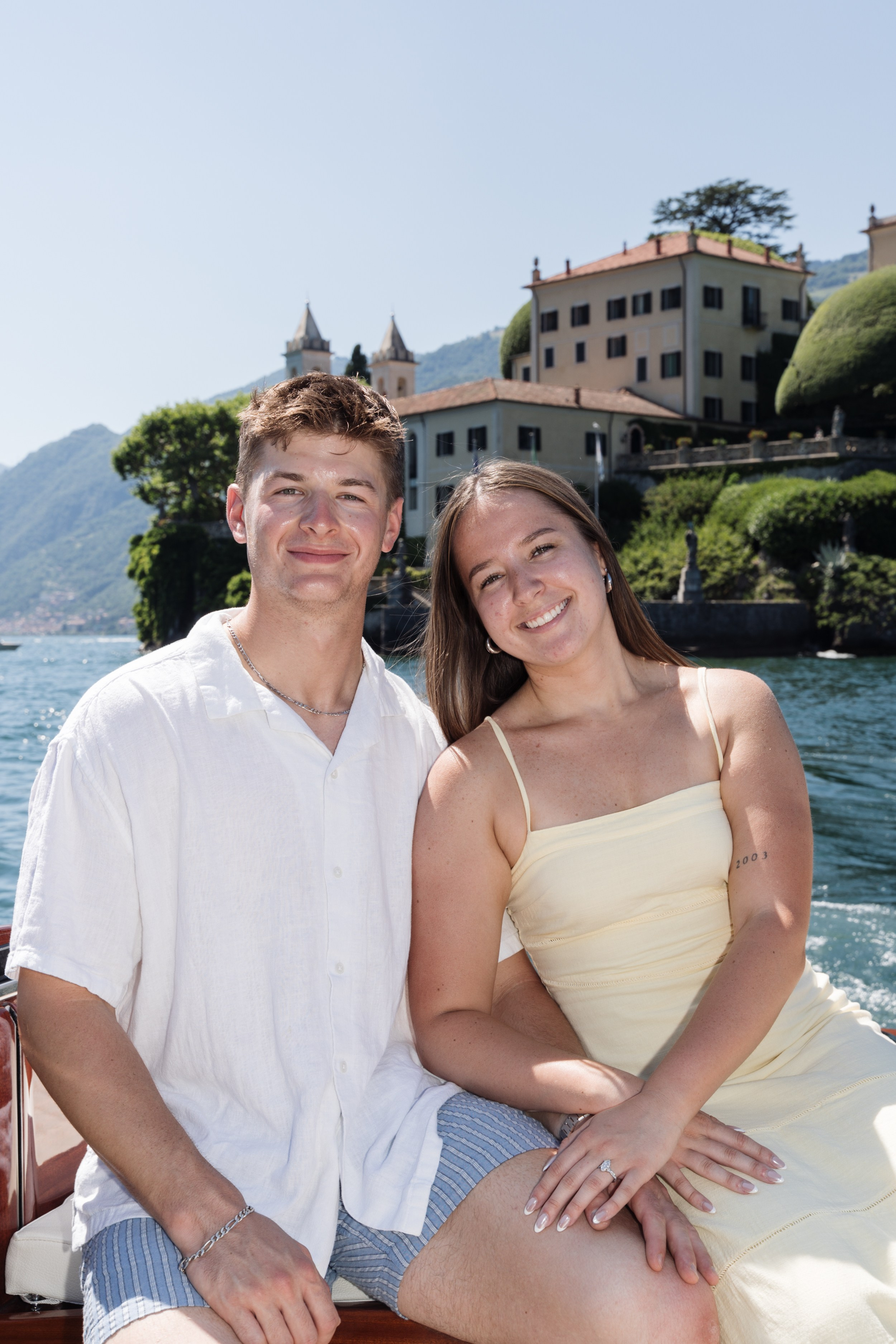 Boat Proposal in Lake Como. Lake Como Proposal Photographer | Surprise Proposals & Engagements