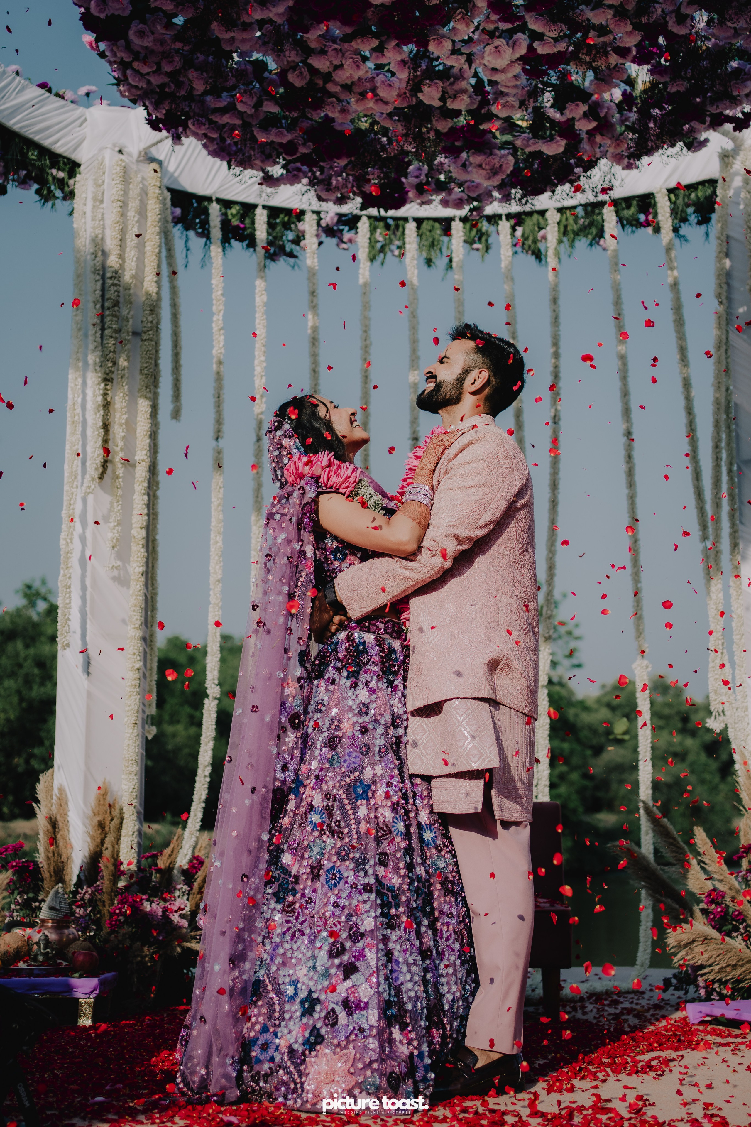 Varamala Ft. Barbie & Aneesh. Fine art Wedding Photographers in India & Canada