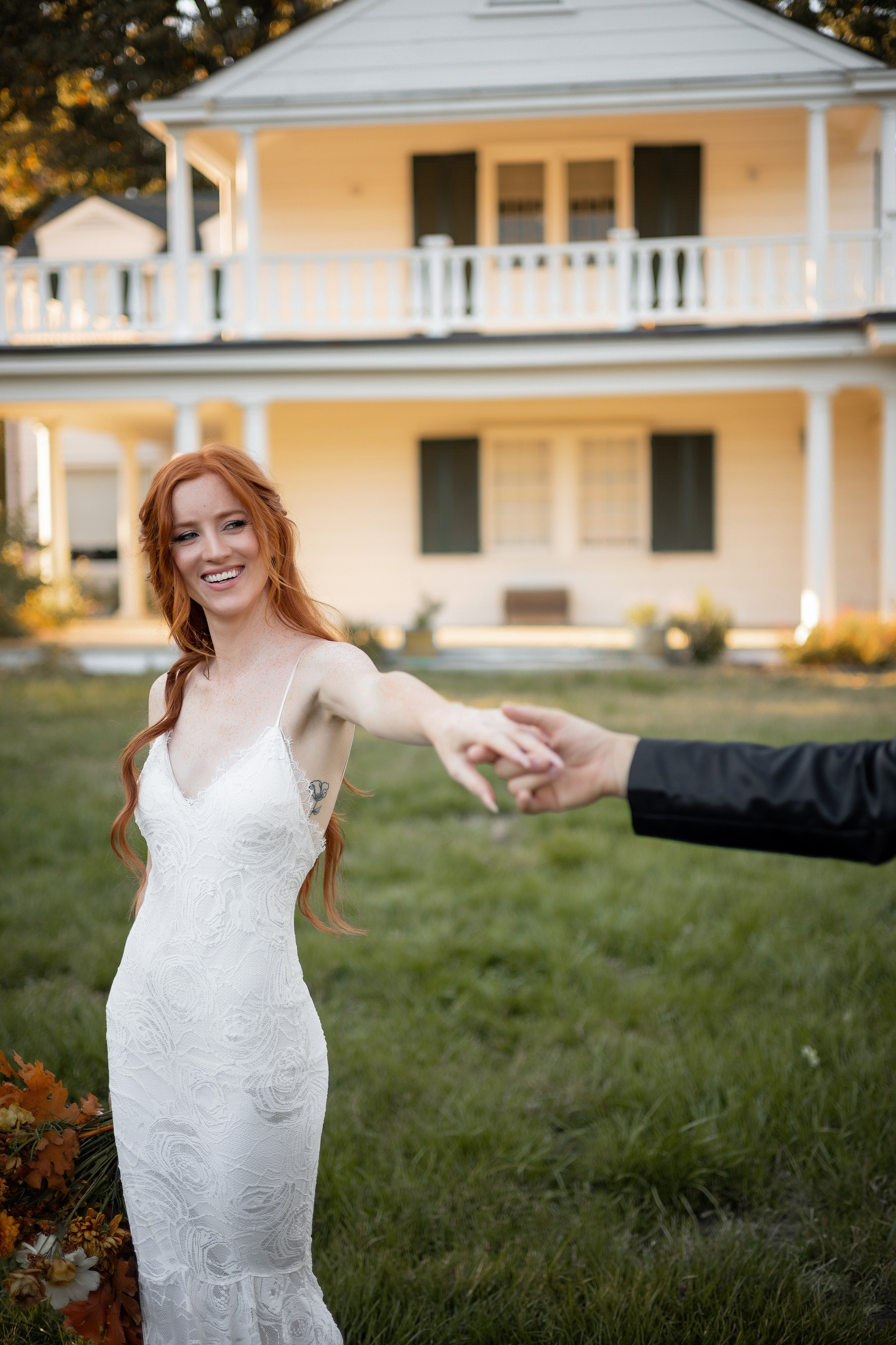 Bride and bridesmaids sharing a laugh during their fun photo session in the Bay Area.