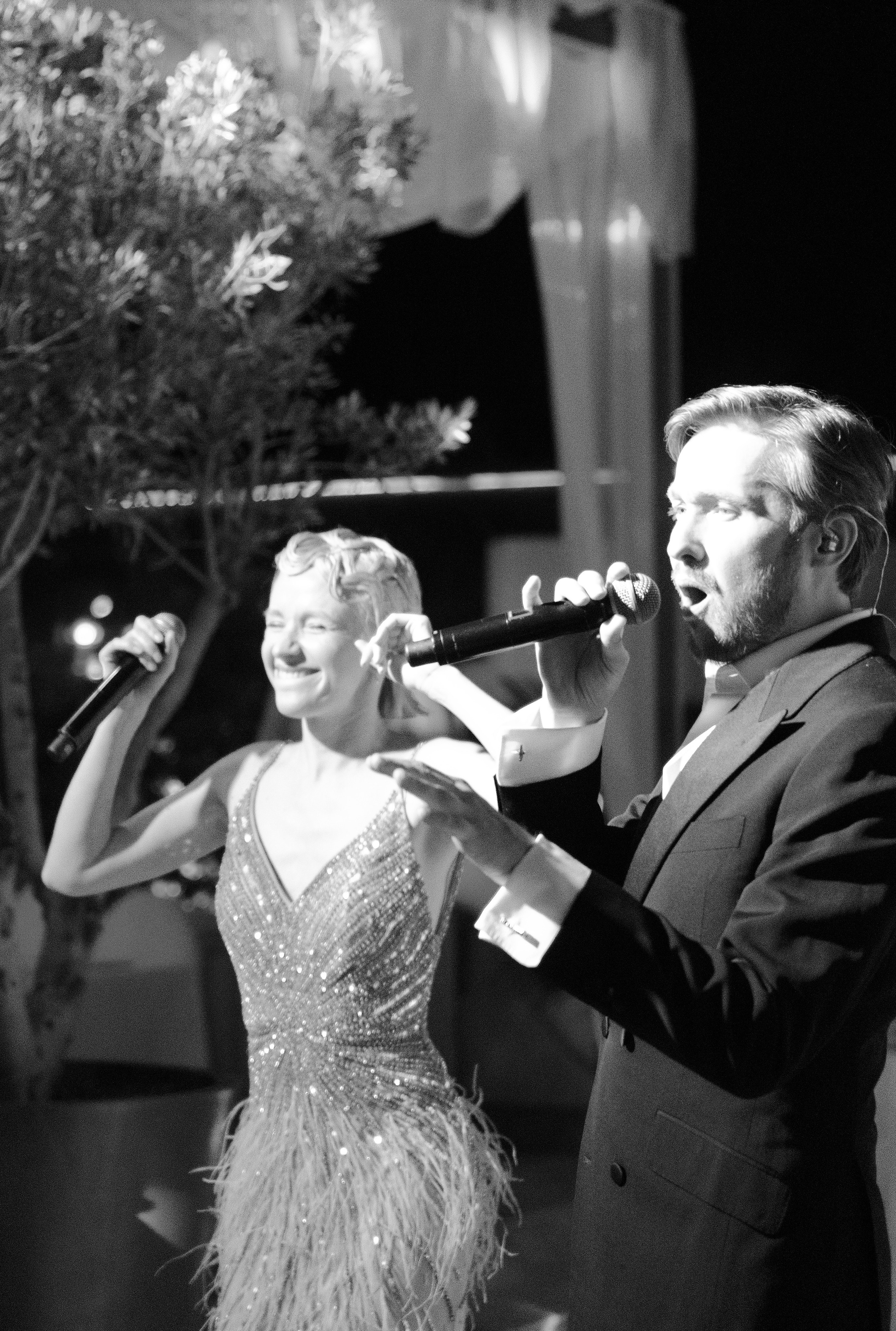Live entertainment at an evening wedding celebration in Bodrum