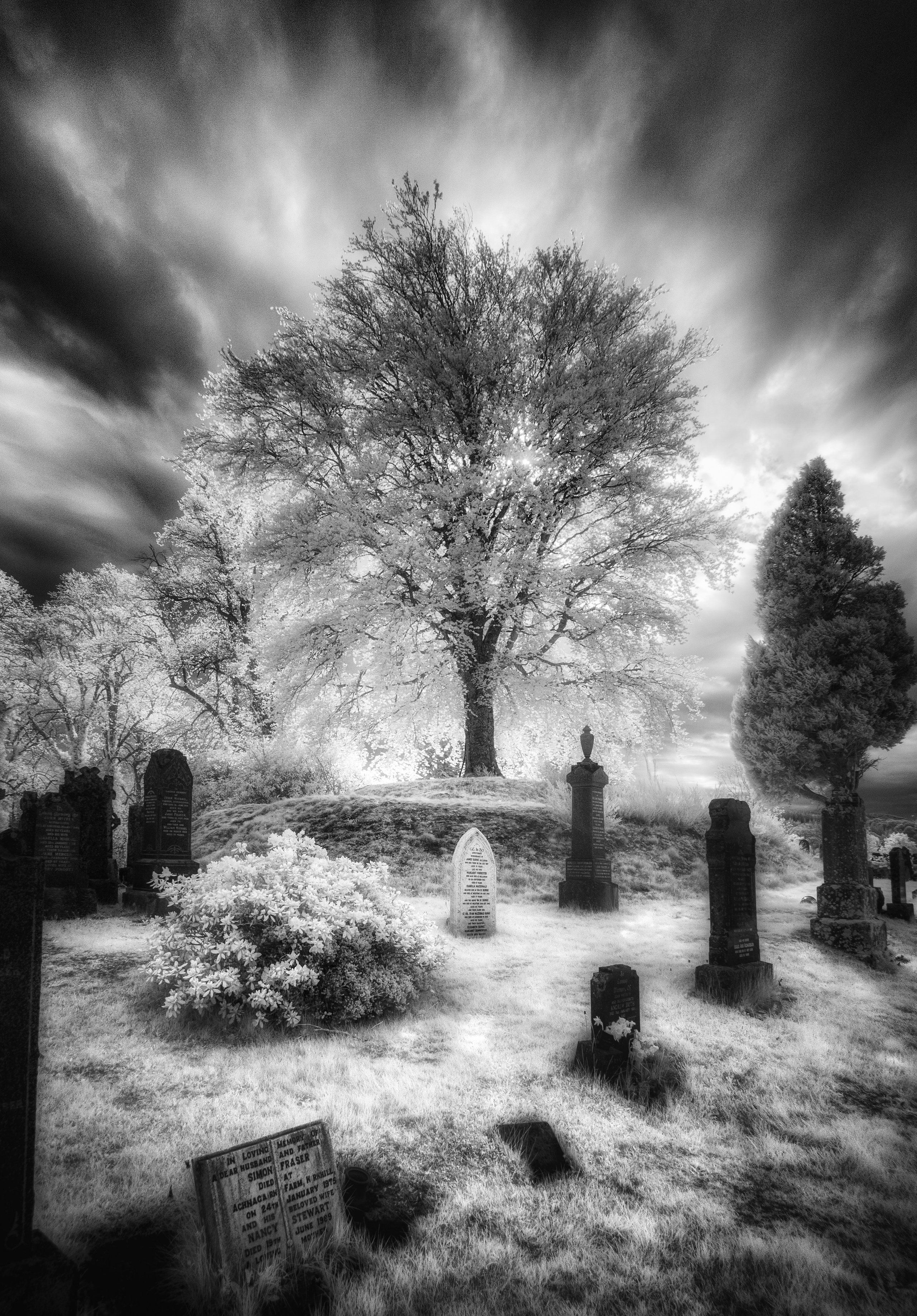 Churches and Graveyards. Infrared Scotland