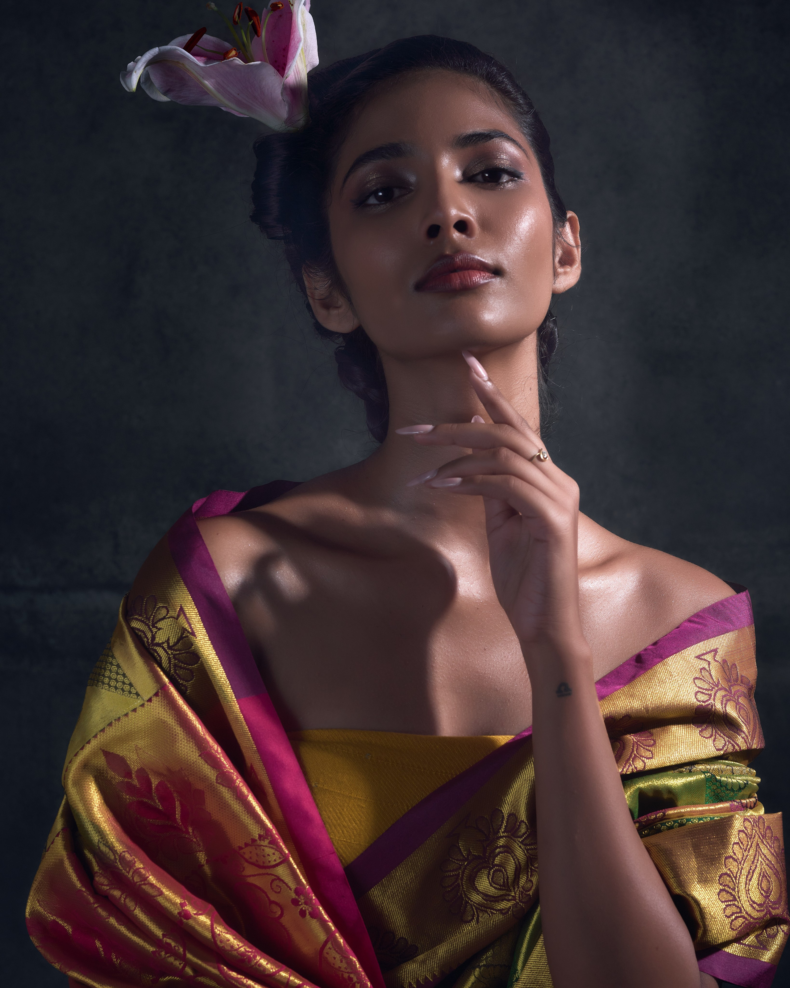 Fashion Portrait with Flowers in Chennai