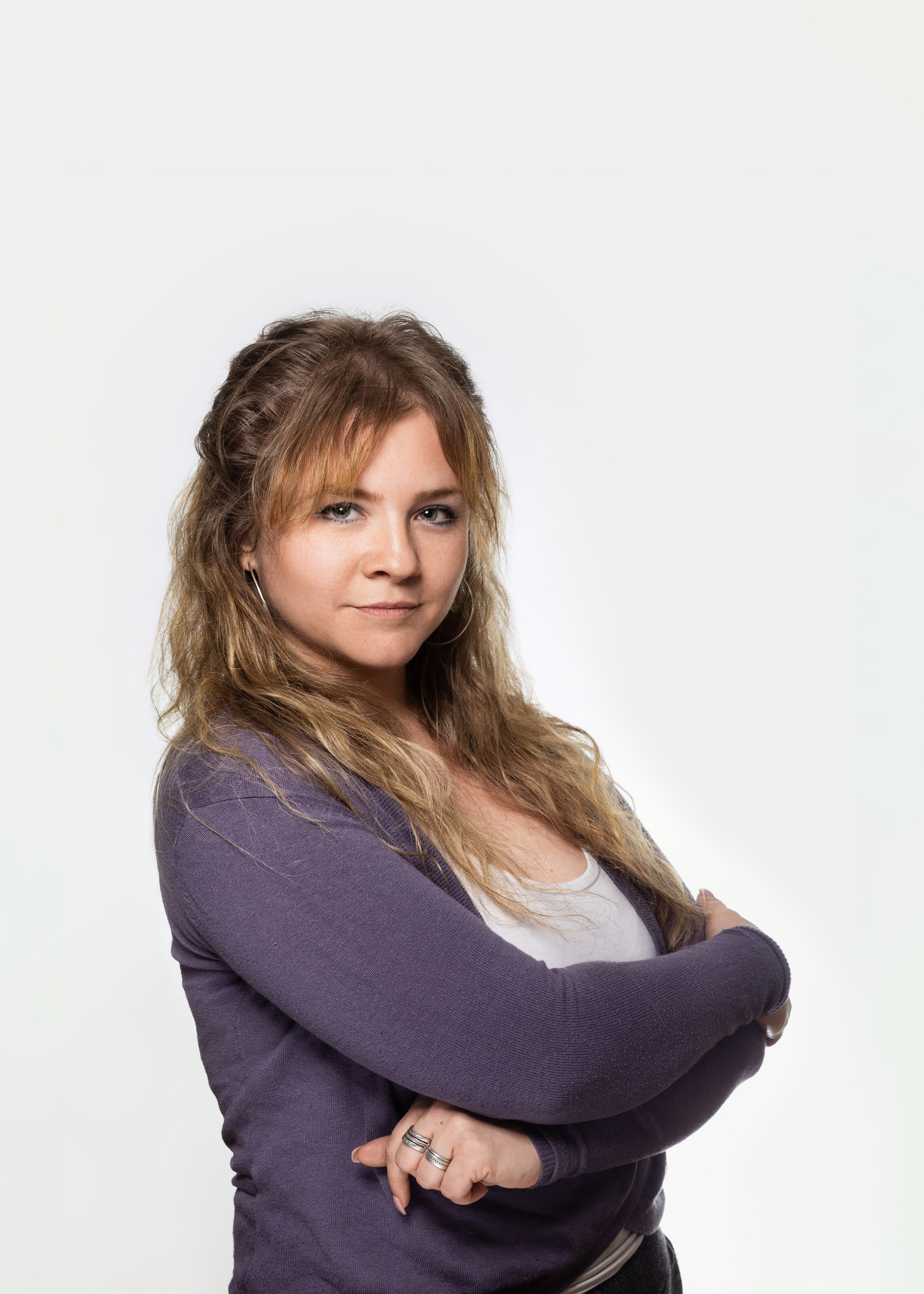 Corporate team member at 1 click Marketing, a business portrait on a white background