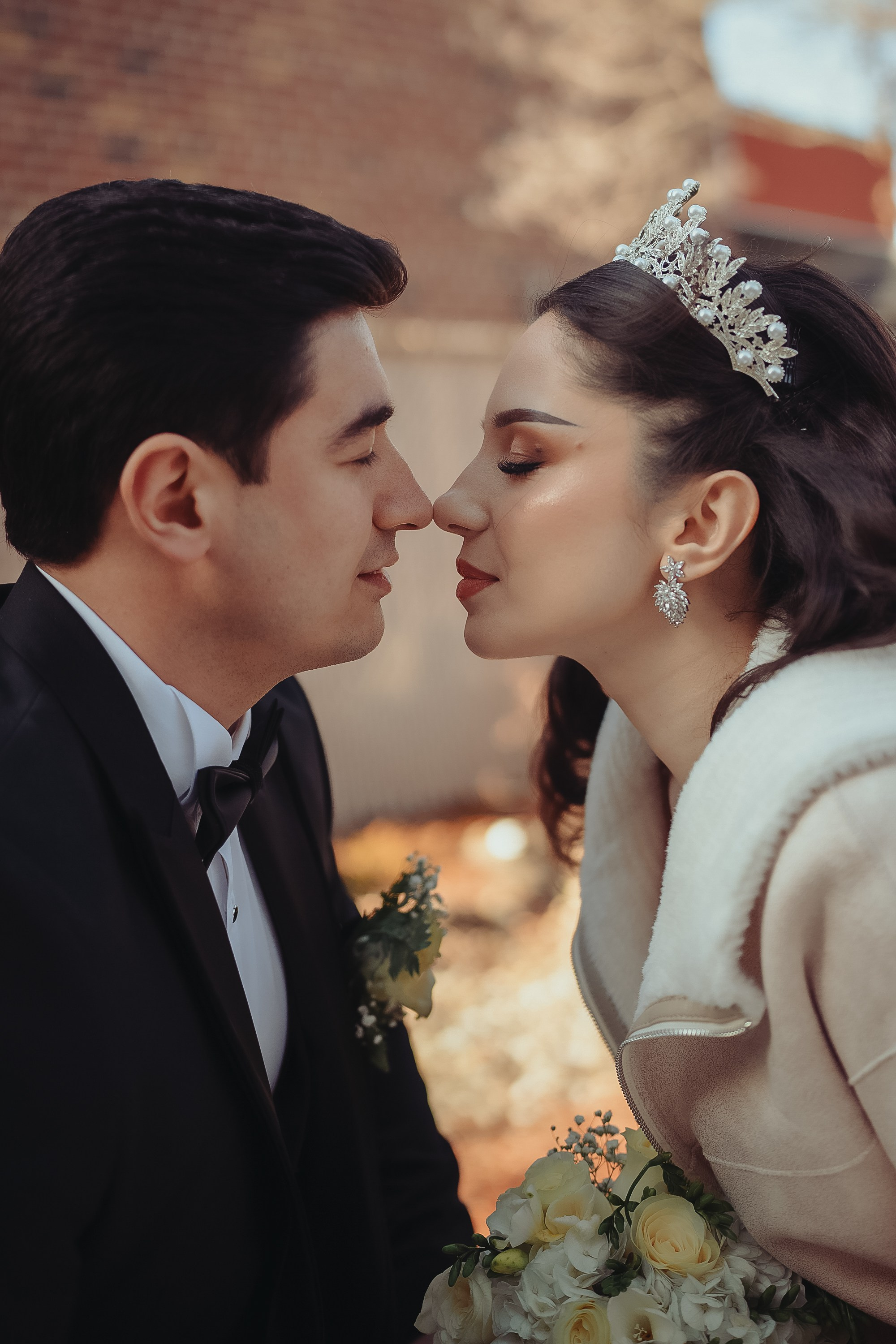 Brooklyn couple’s wedding talk. Portrait and wedding photographer in New York