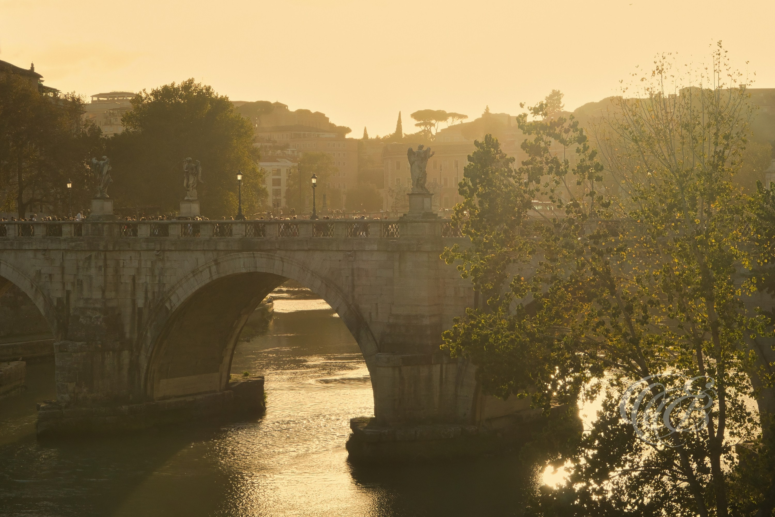 Photography of Italy — Rome, Italy, Ponte Sant’Angelo Warm Sunset — Eduardo Bartoli Fine Art & Travel Photography