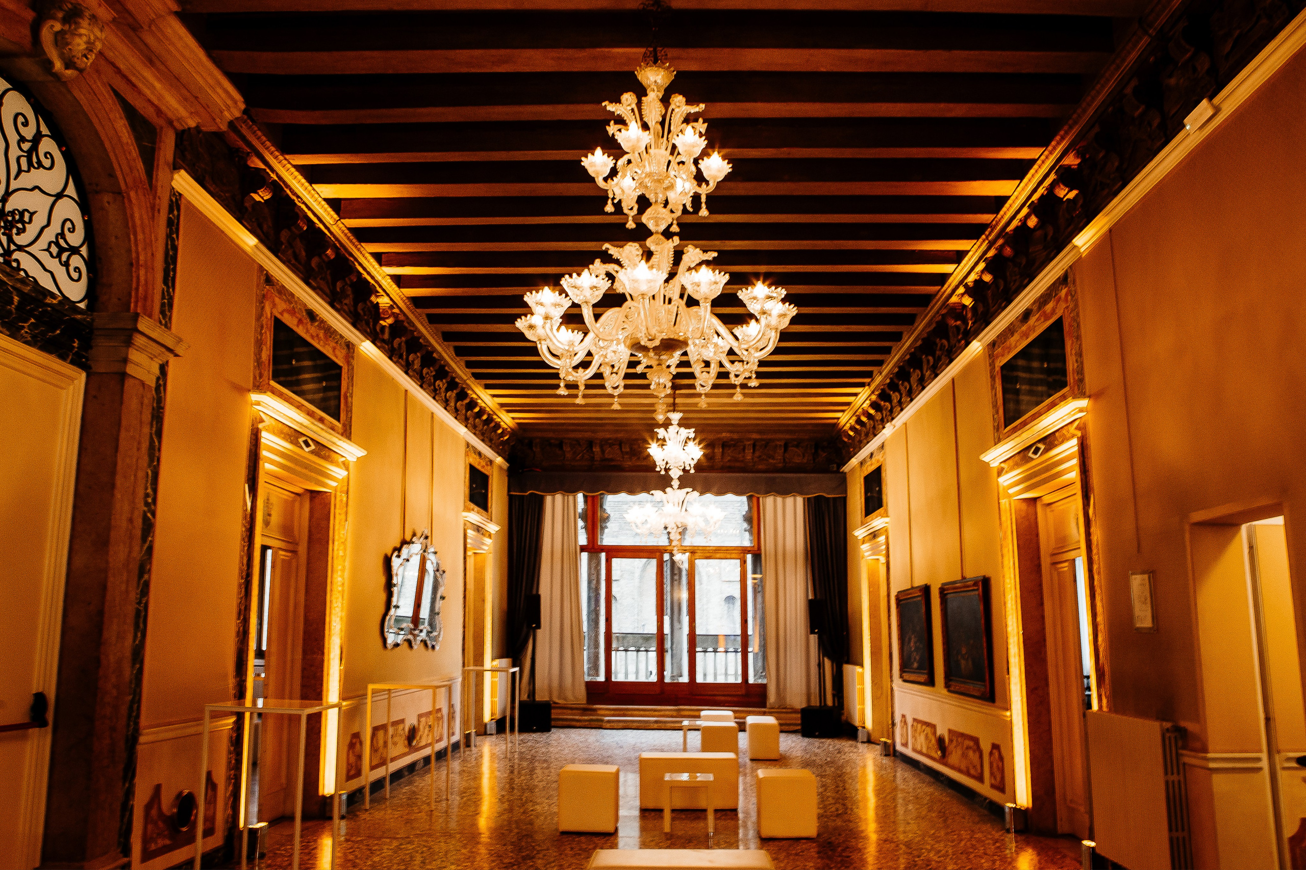 The wonderful party in the ancient palazzo of Venice