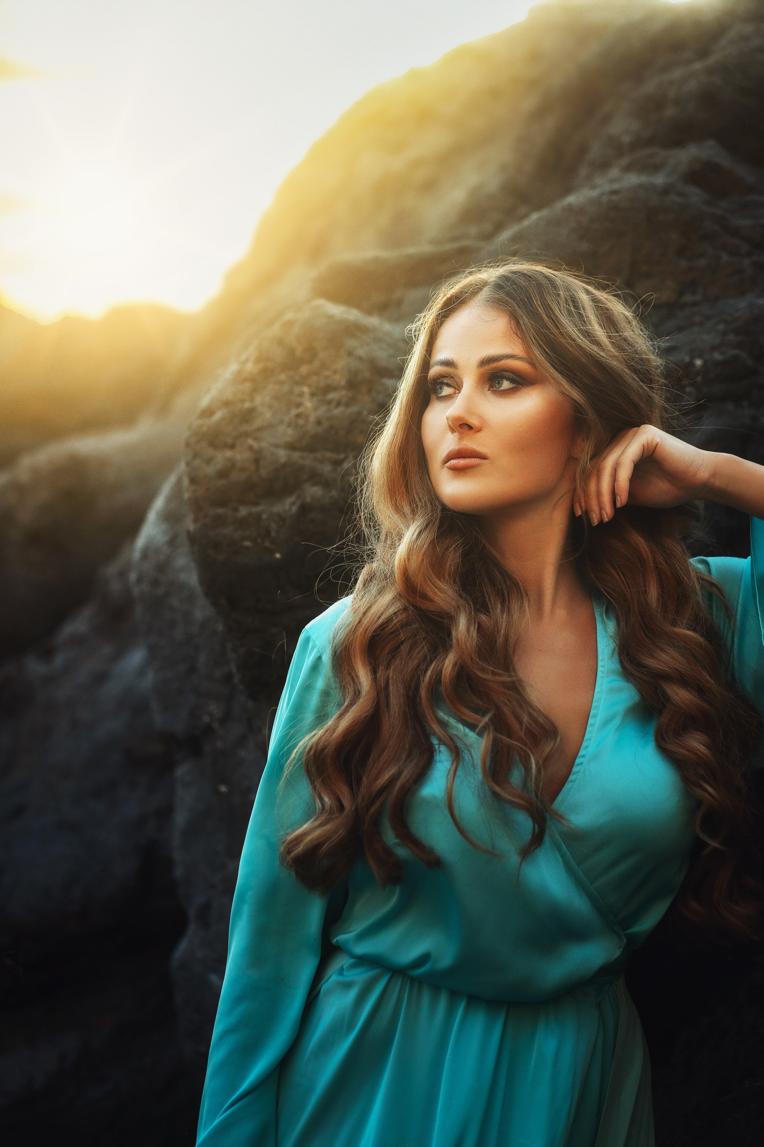 Sesion personal con el vestido volador color menta. Профессиональный фотограф на Тенерифе