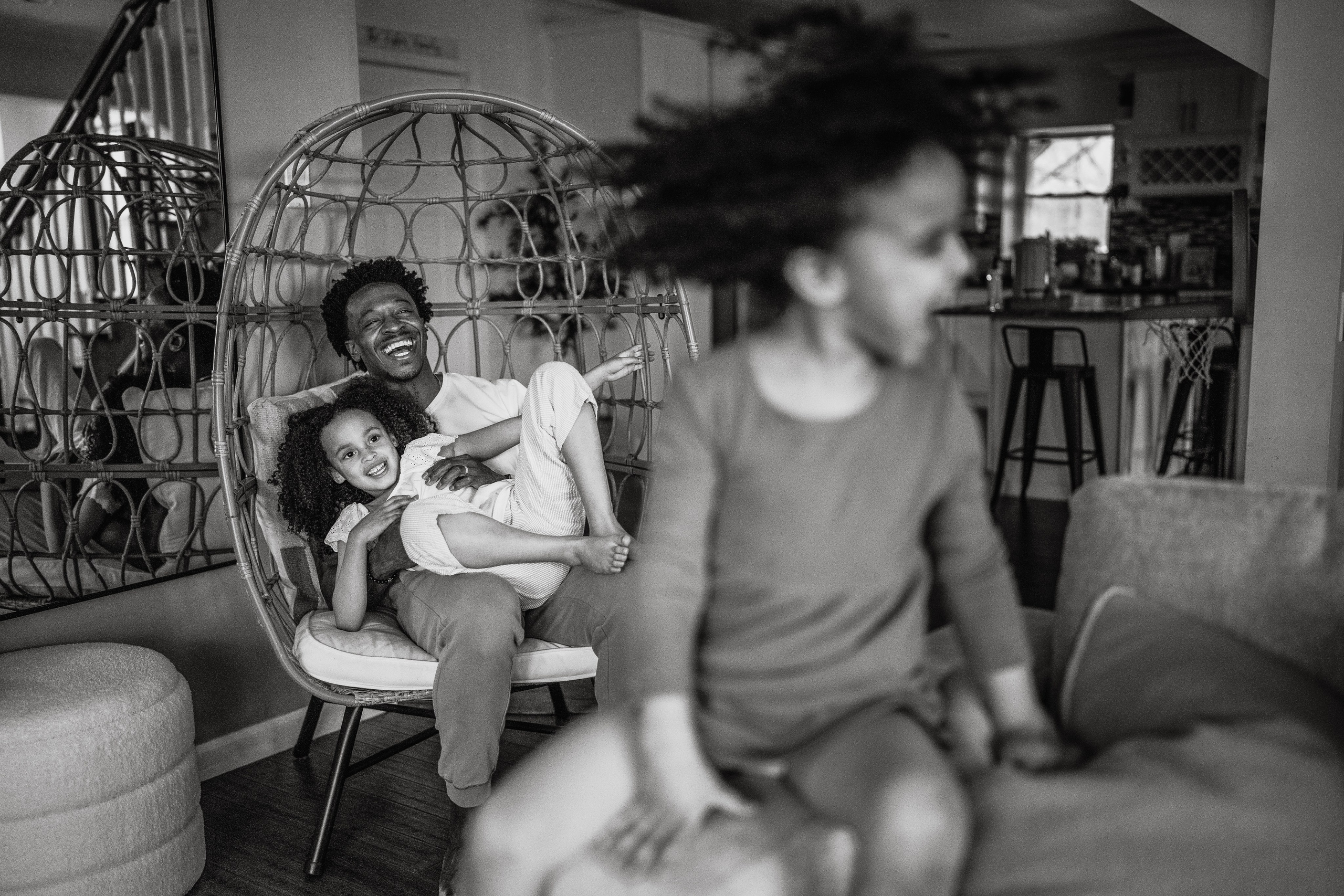 Stephanie, Lamar and kids at home. Wedding and family photographer and videographer PA, NJ, NY, DE, MD