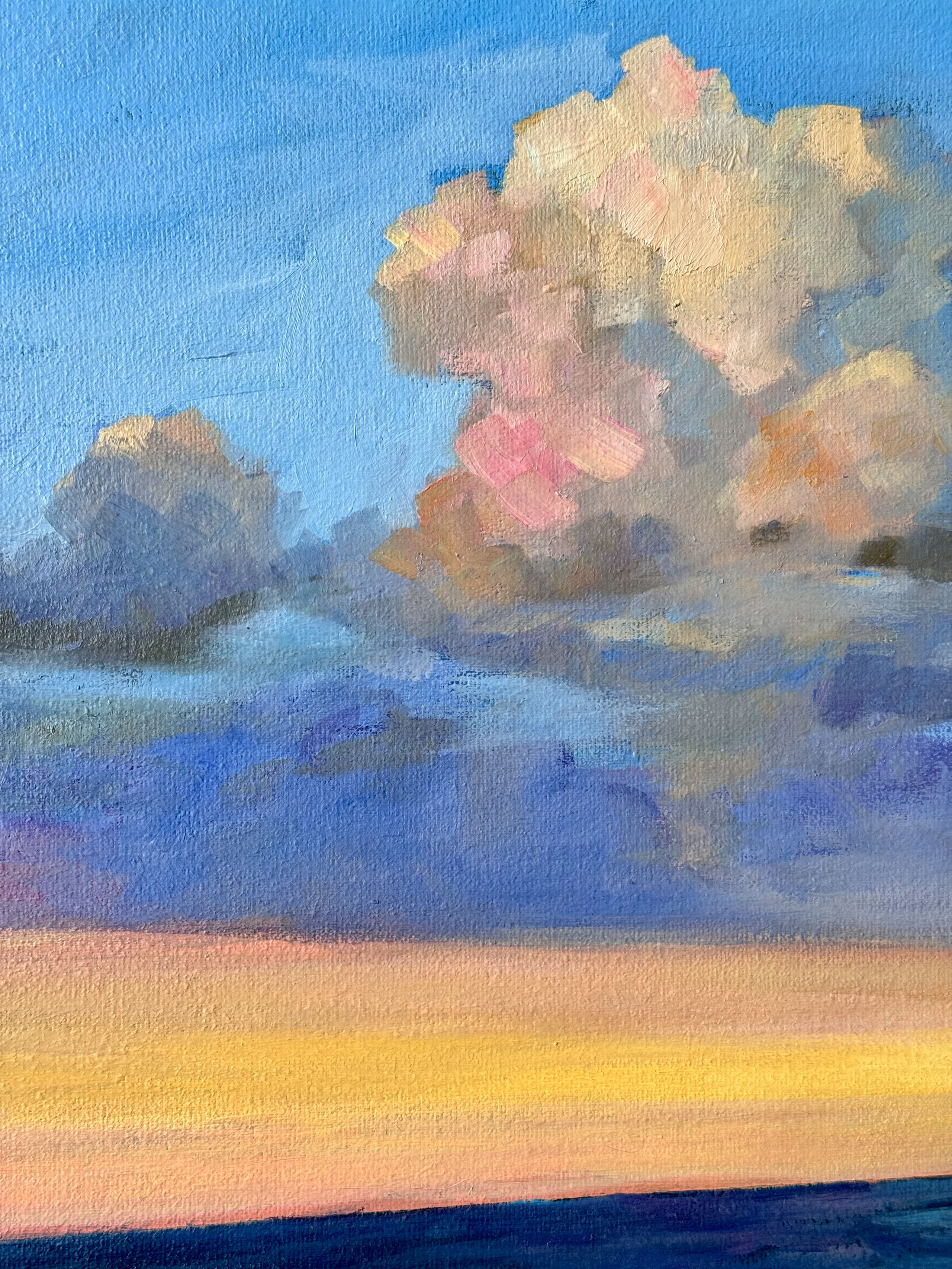 «Sea sunset with deep purple clouds». Художник живописец Савелова Ольга